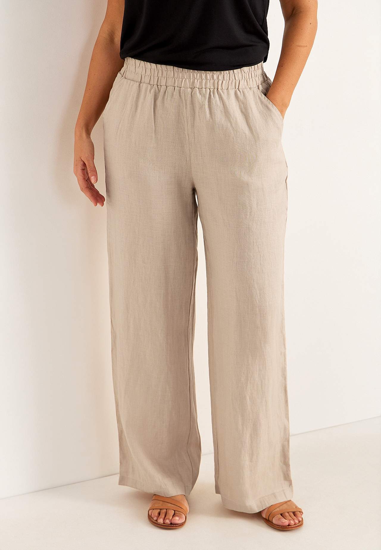 Linnen Premium broek met wijde benen