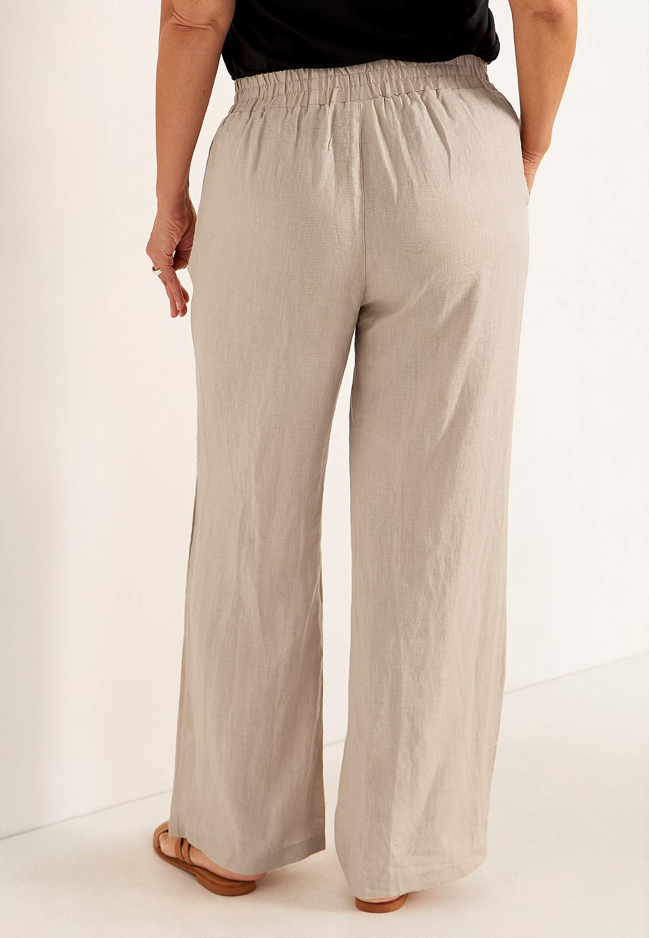 Linnen Premium broek met wijde benen