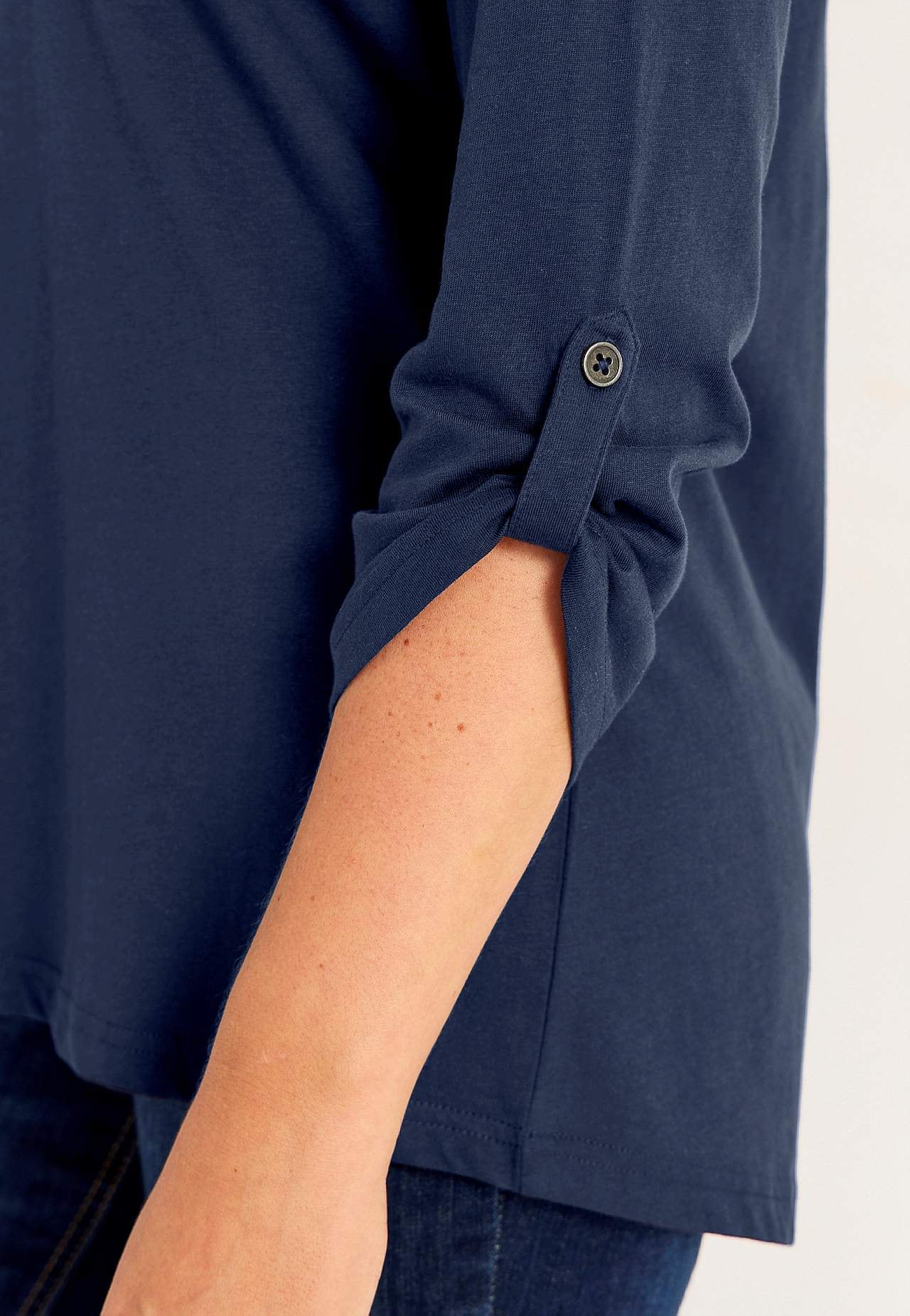 Jersey-topje met 3/4 lengte mouwen