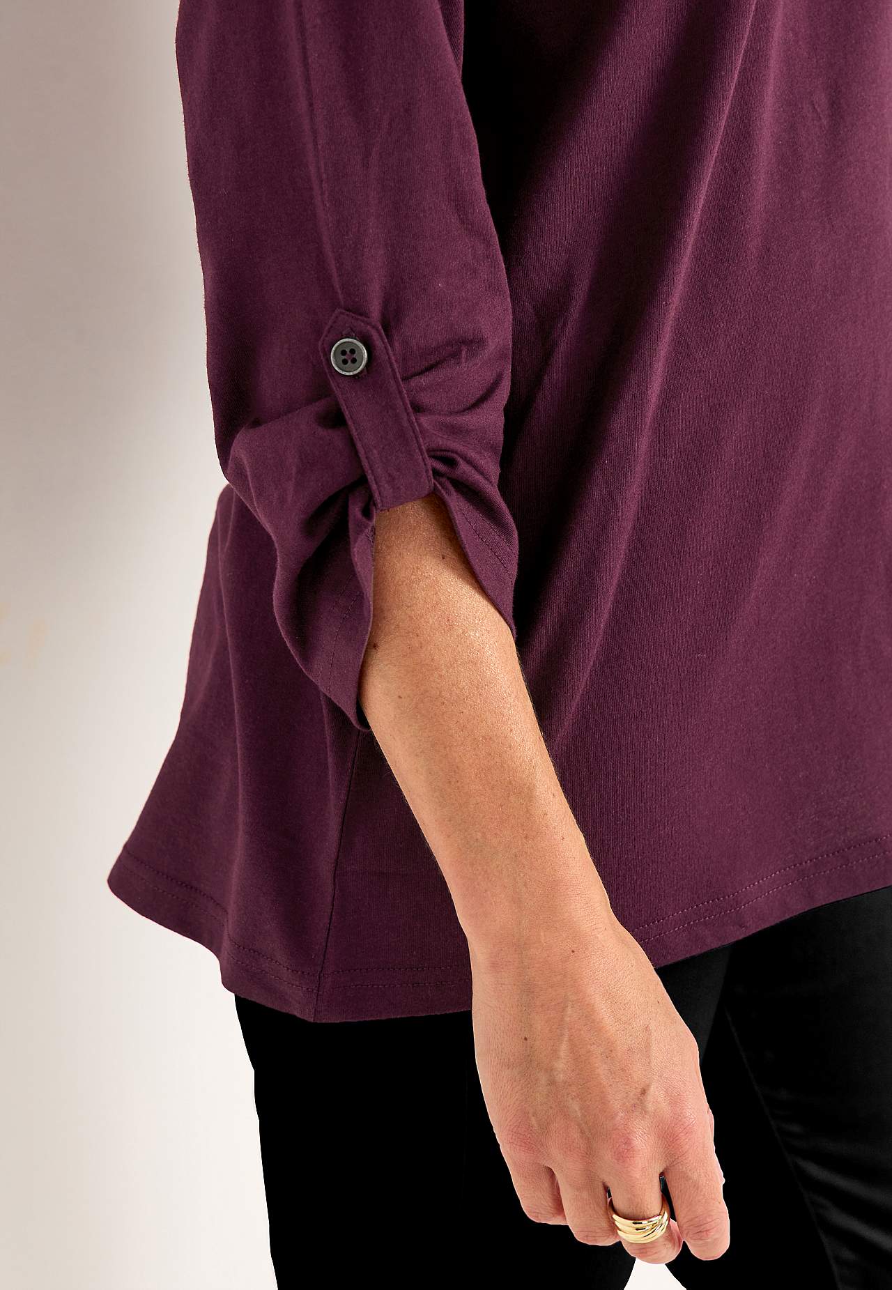 Jersey-topje met 3/4 lengte mouwen