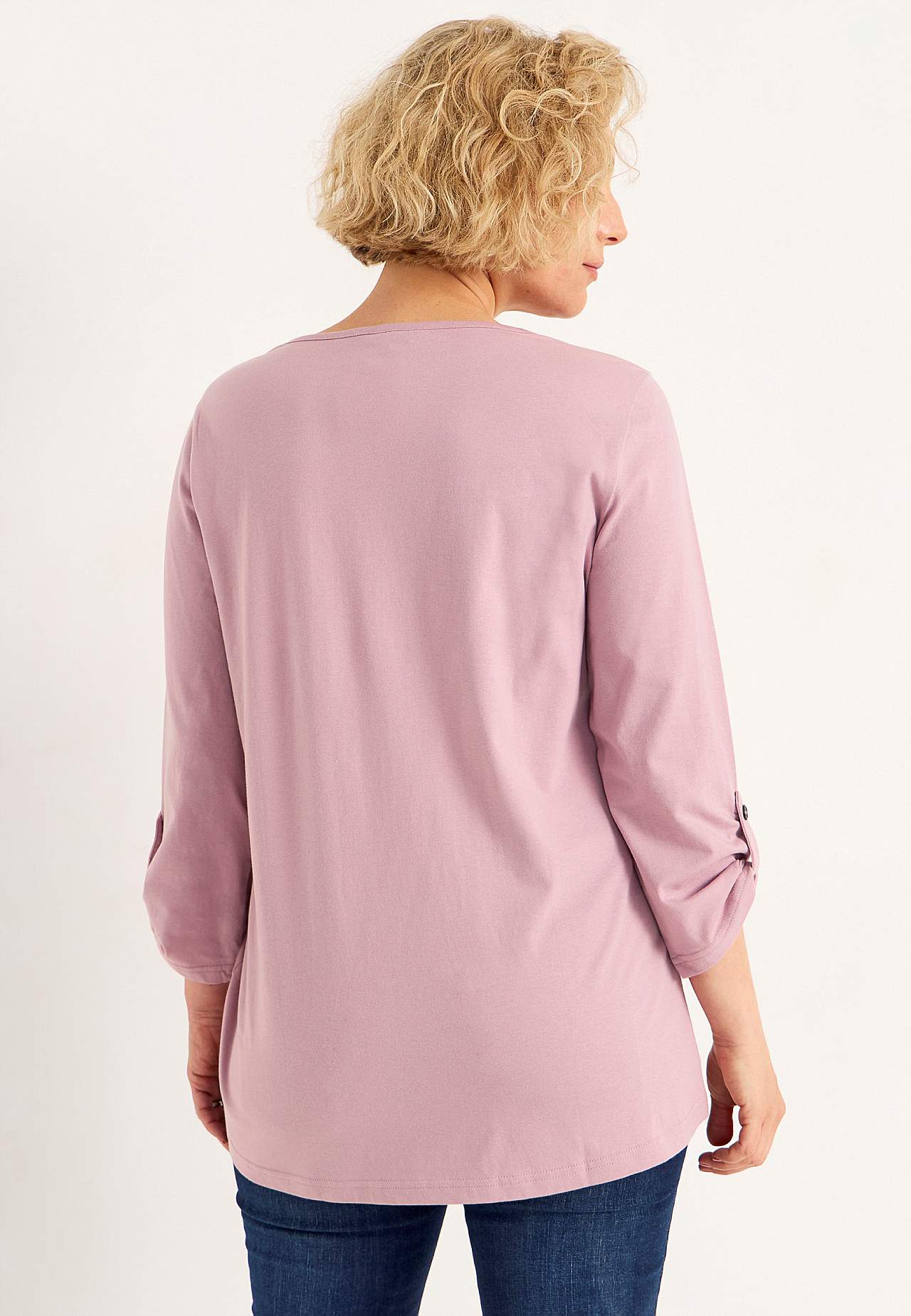 Jersey-topje met 3/4 lengte mouwen