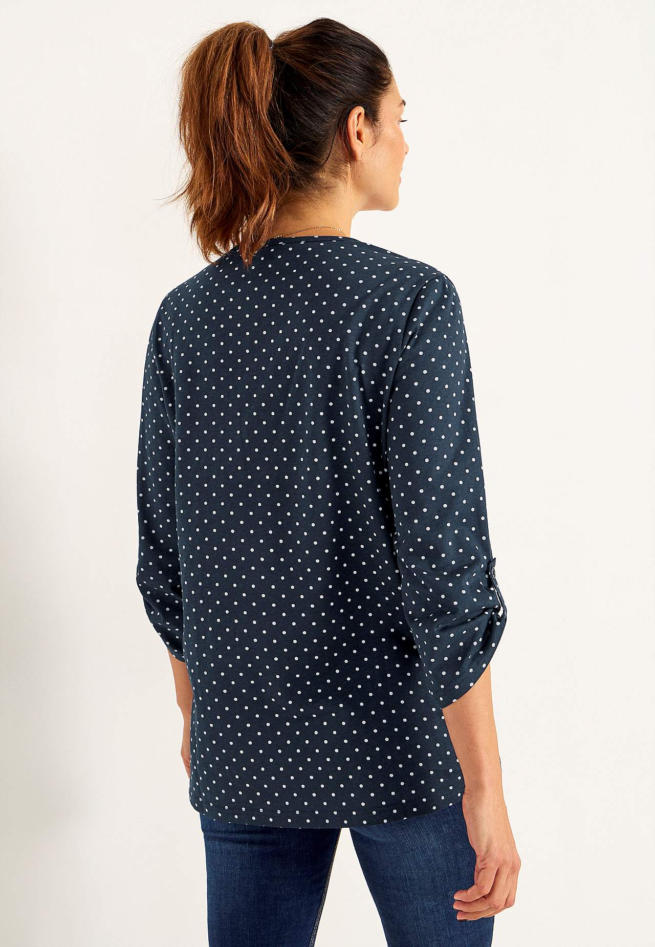 Jersey-topje met 3/4 lengte mouwen