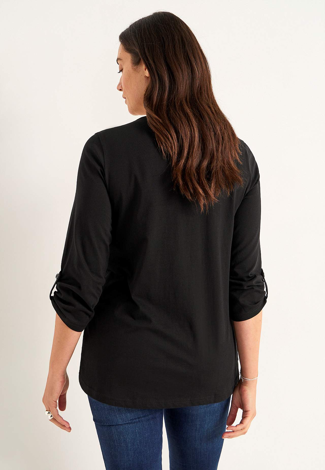 Jersey-topje met 3/4 lengte mouwen