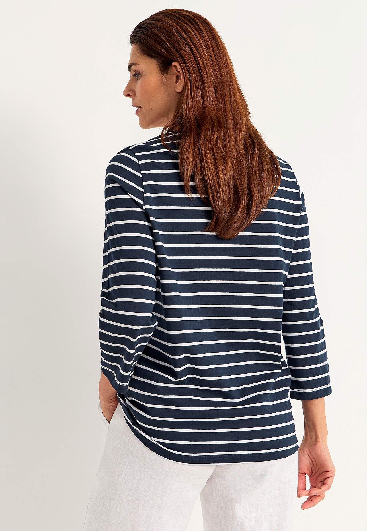 Jersey-topje met 3/4 lengte mouwen