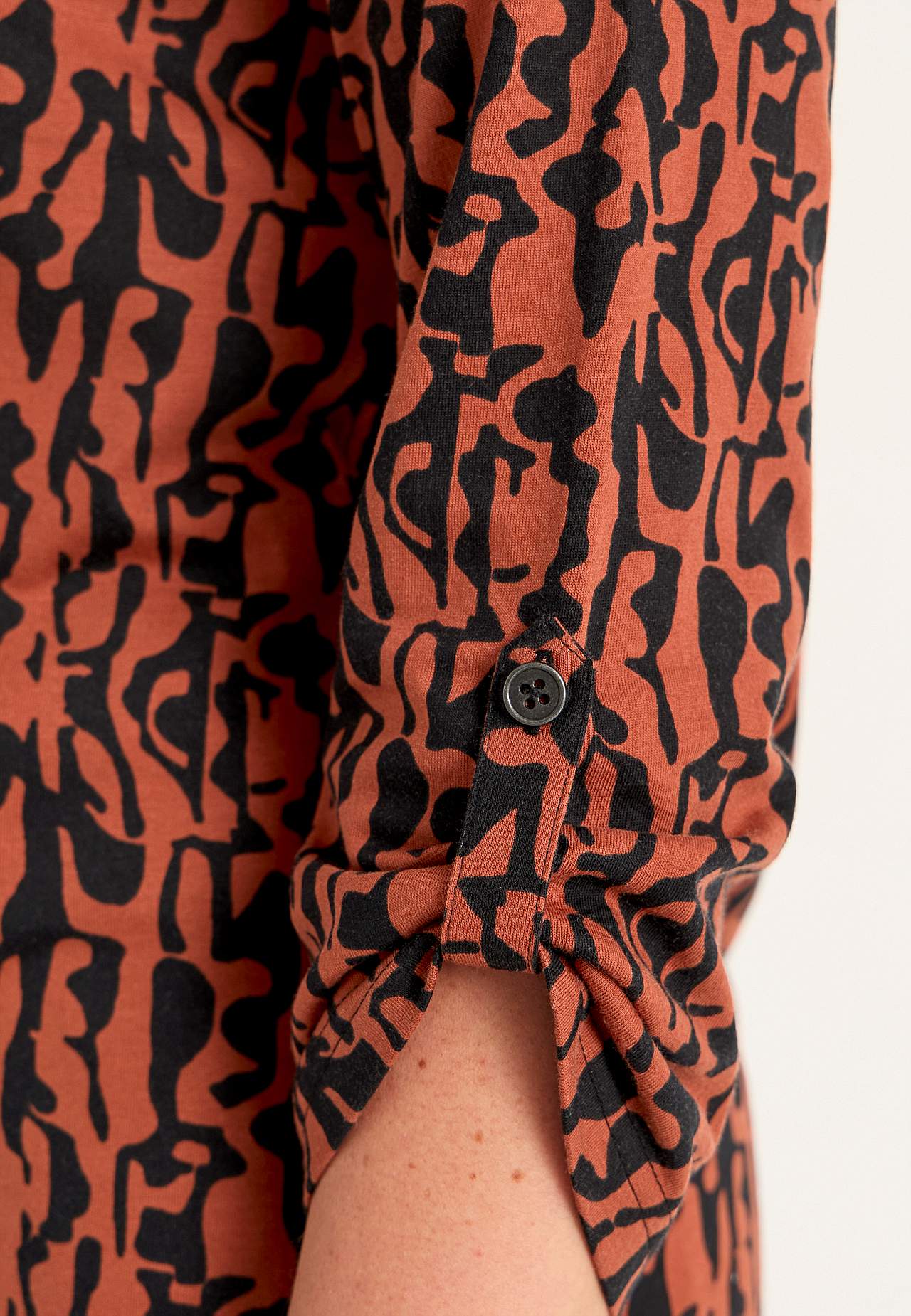 Jersey-topje met 3/4 lengte mouwen