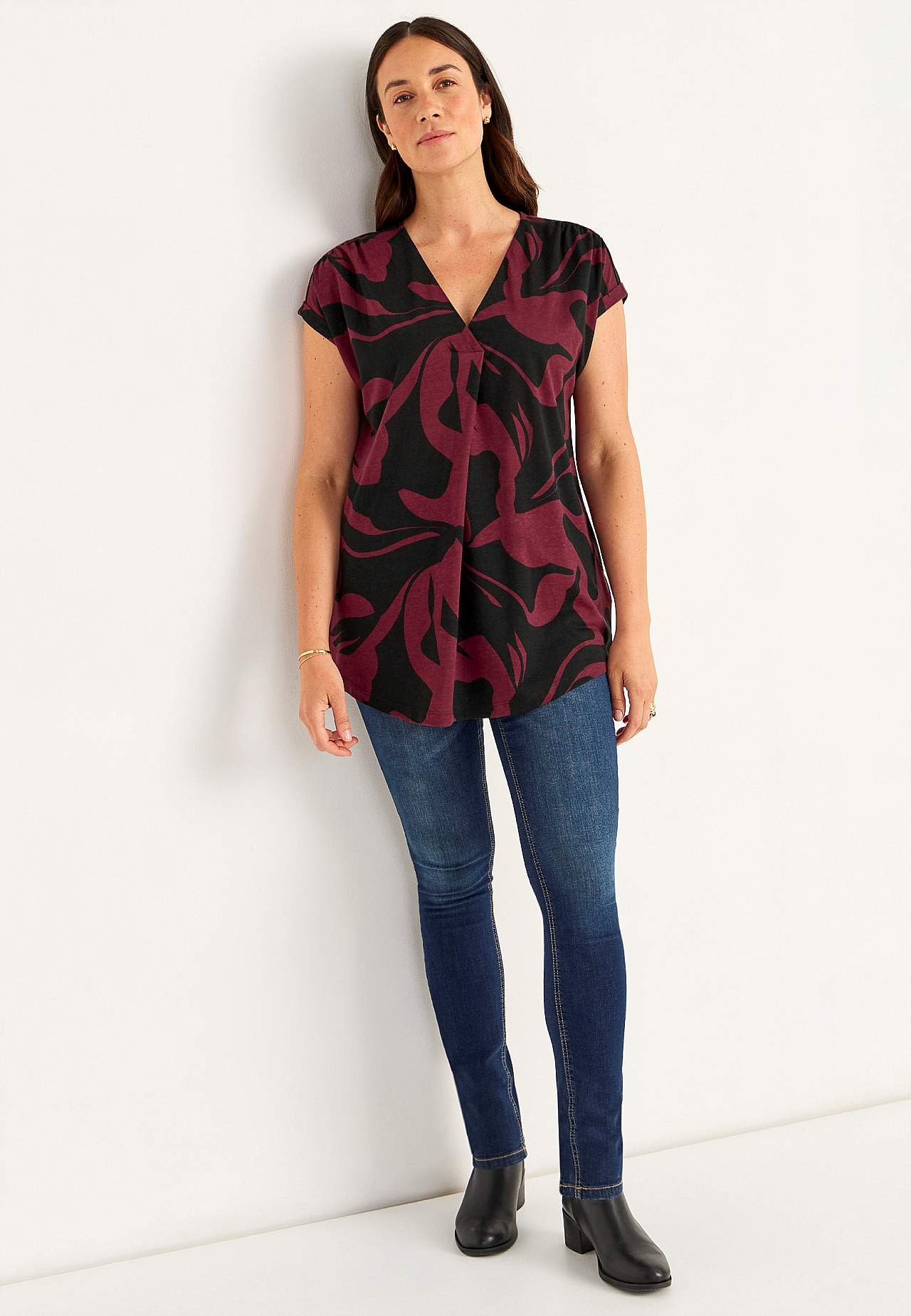 Jersey tuniek met korte mouwen