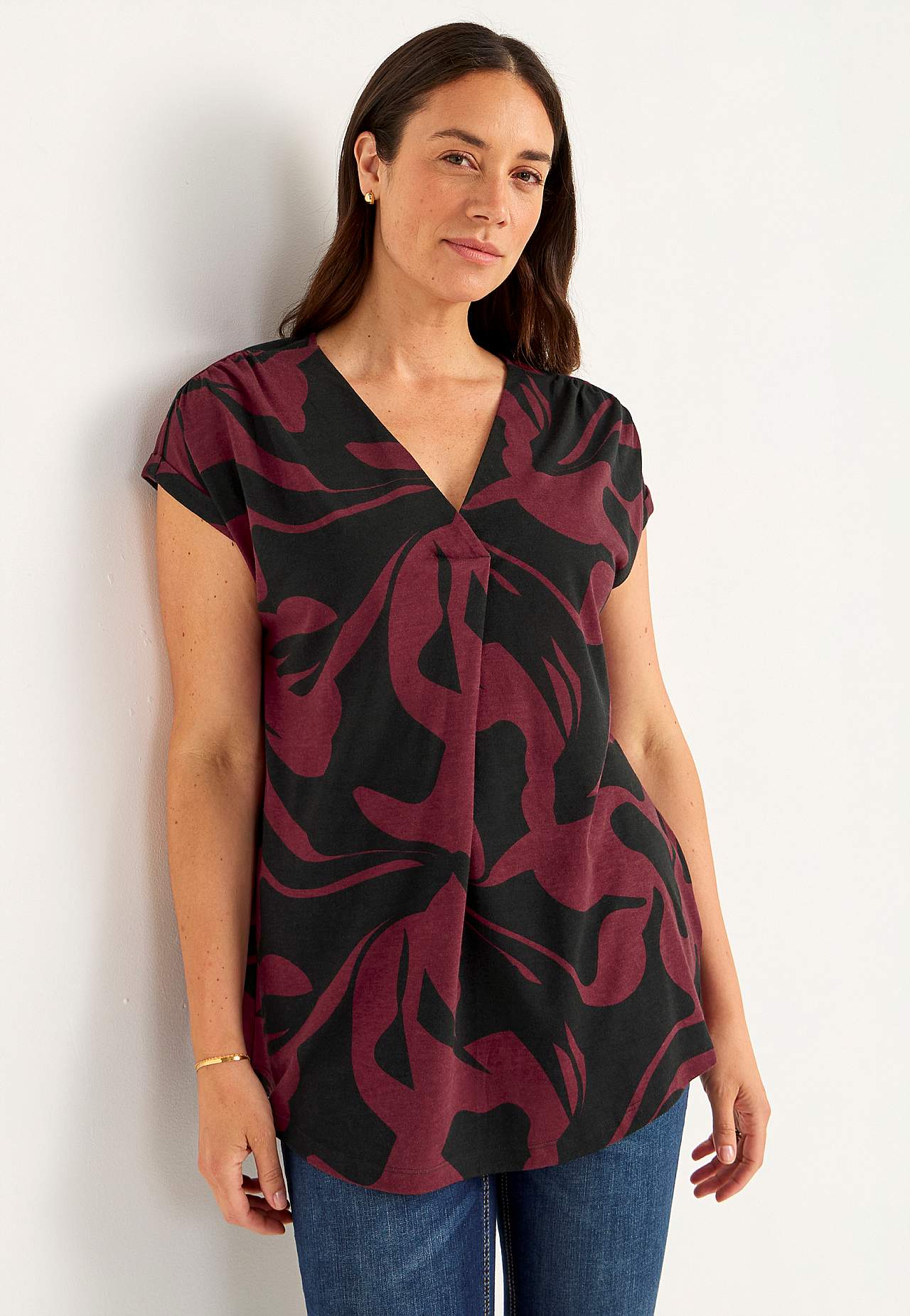 Jersey tuniek met korte mouwen
