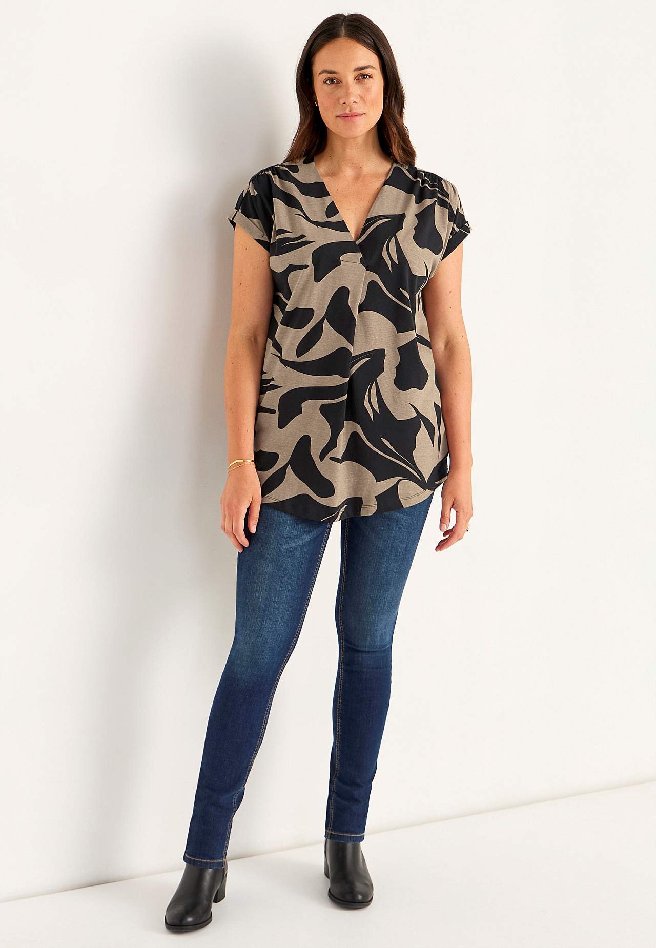 Jersey tuniek met korte mouwen