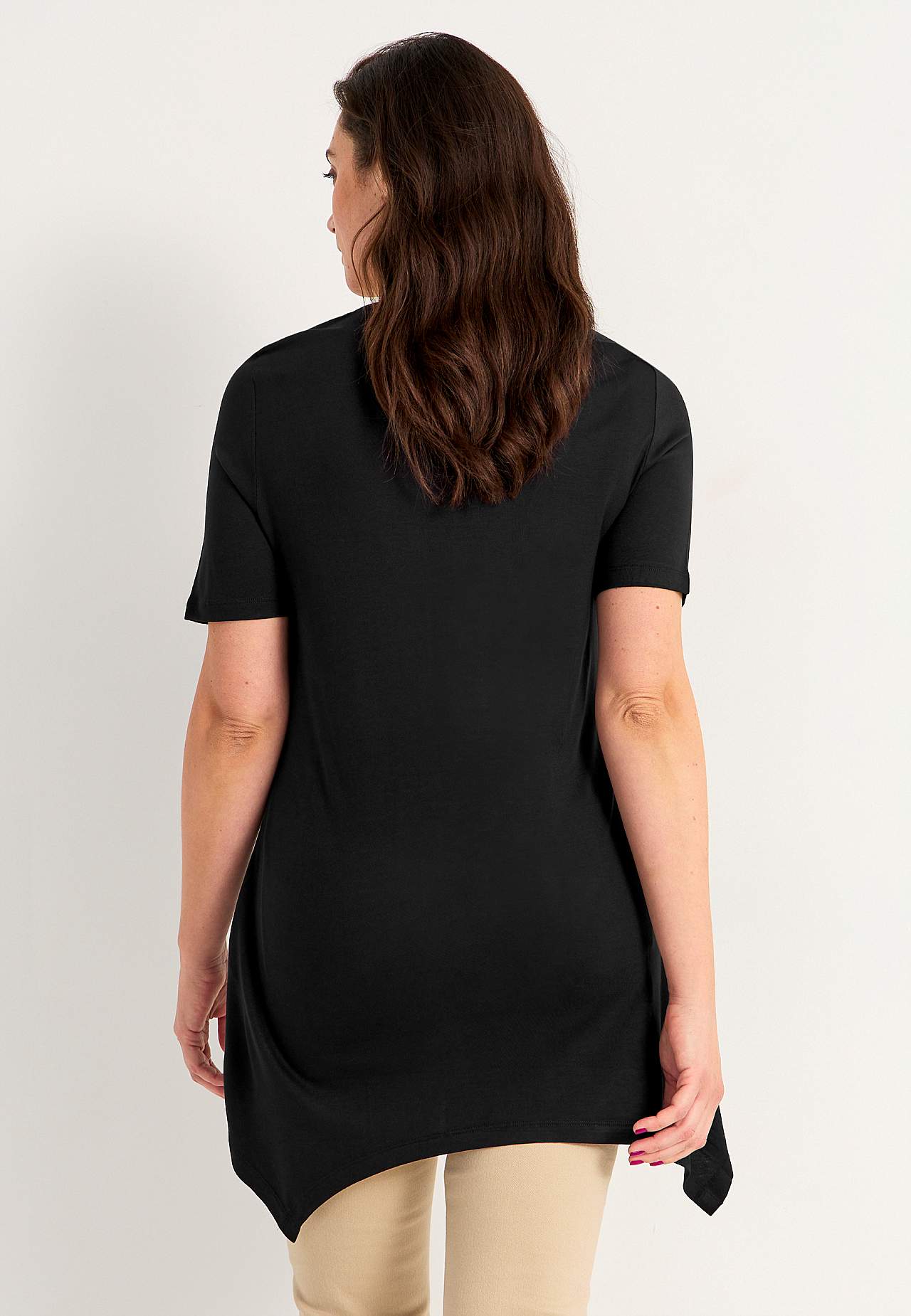 Asymmetrische jersey tuniek