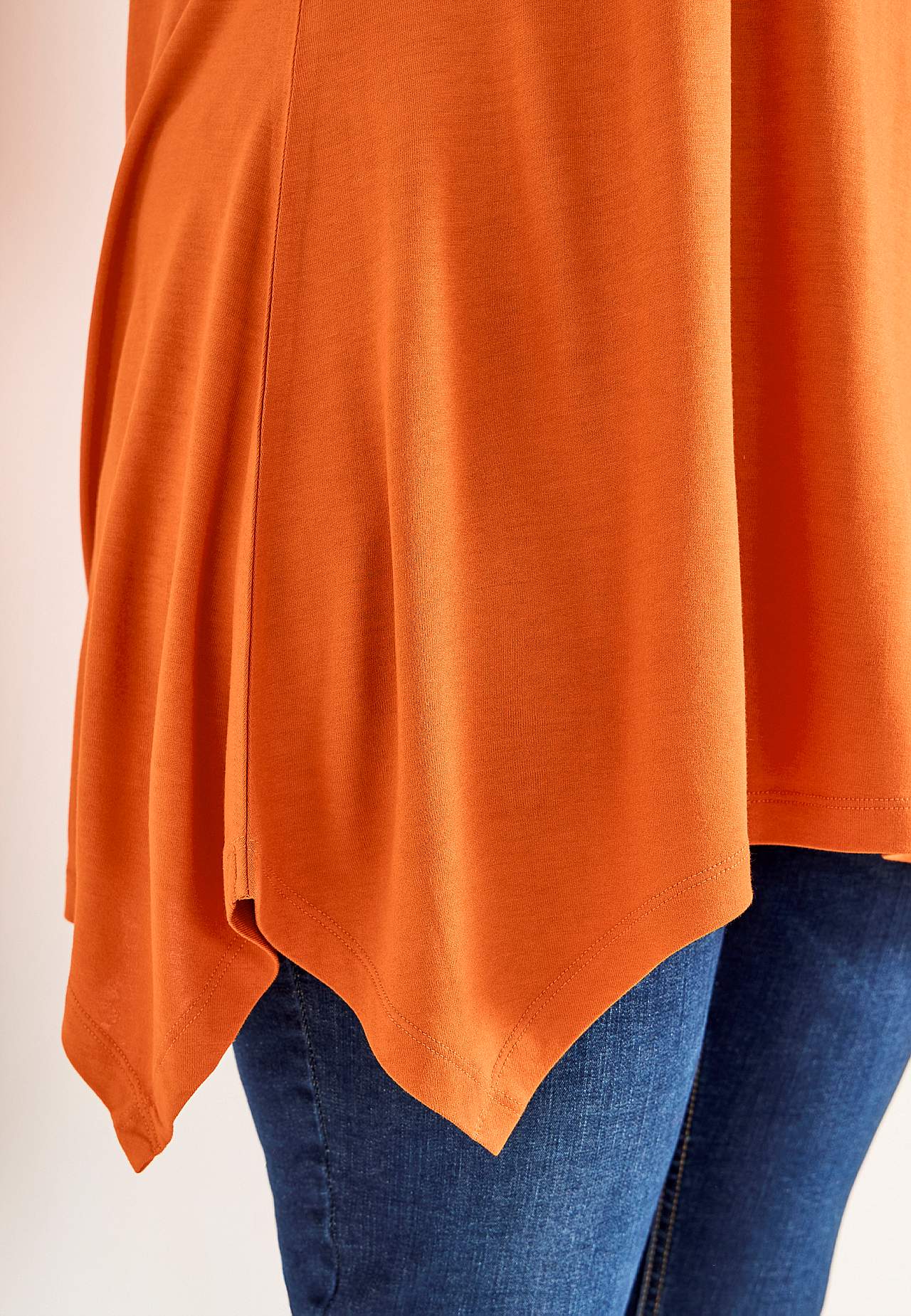 Asymmetrische jersey tuniek