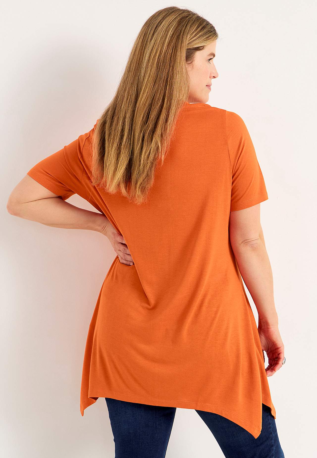 Asymmetrische jersey tuniek