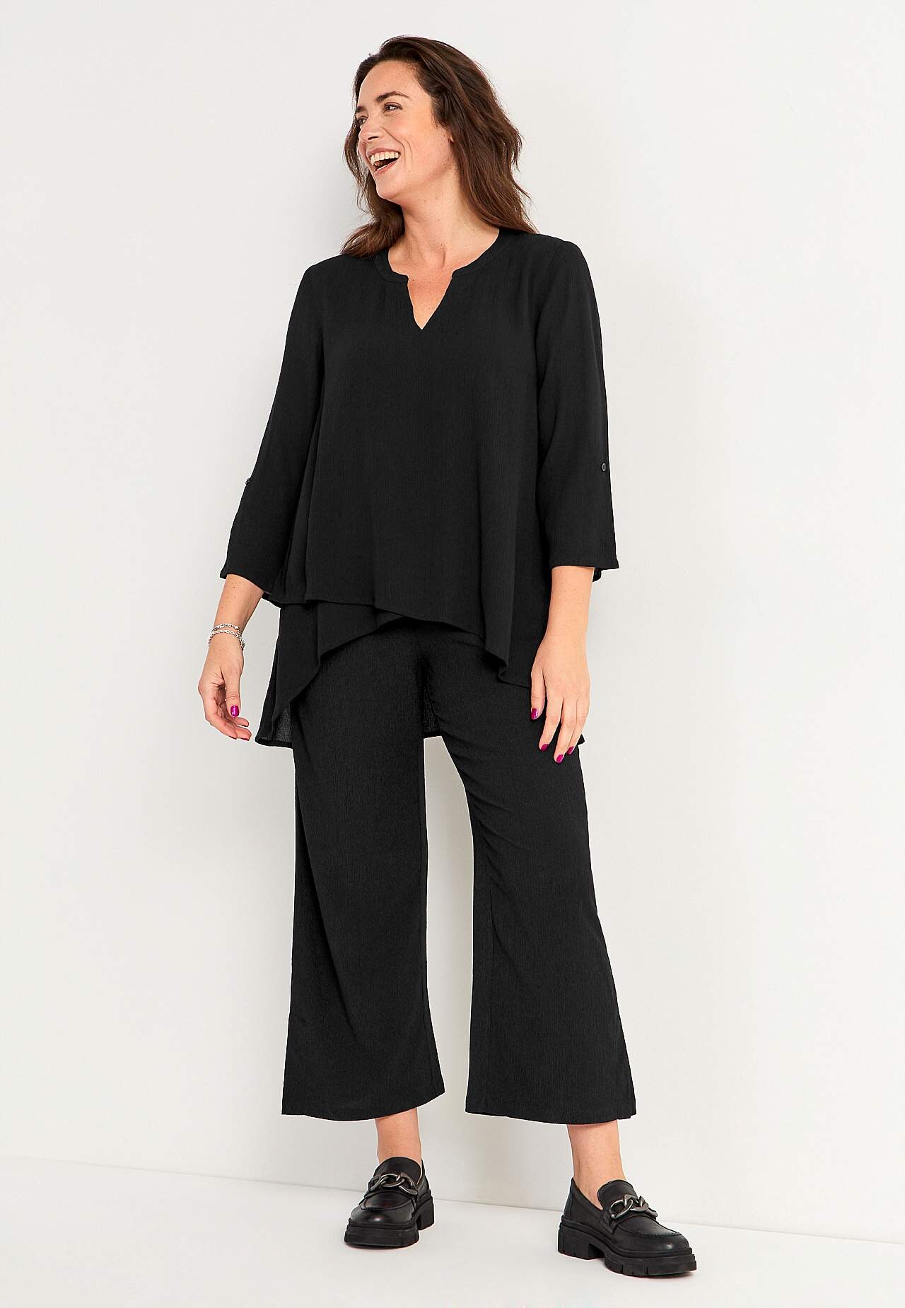 Jersey broek met structureel motief