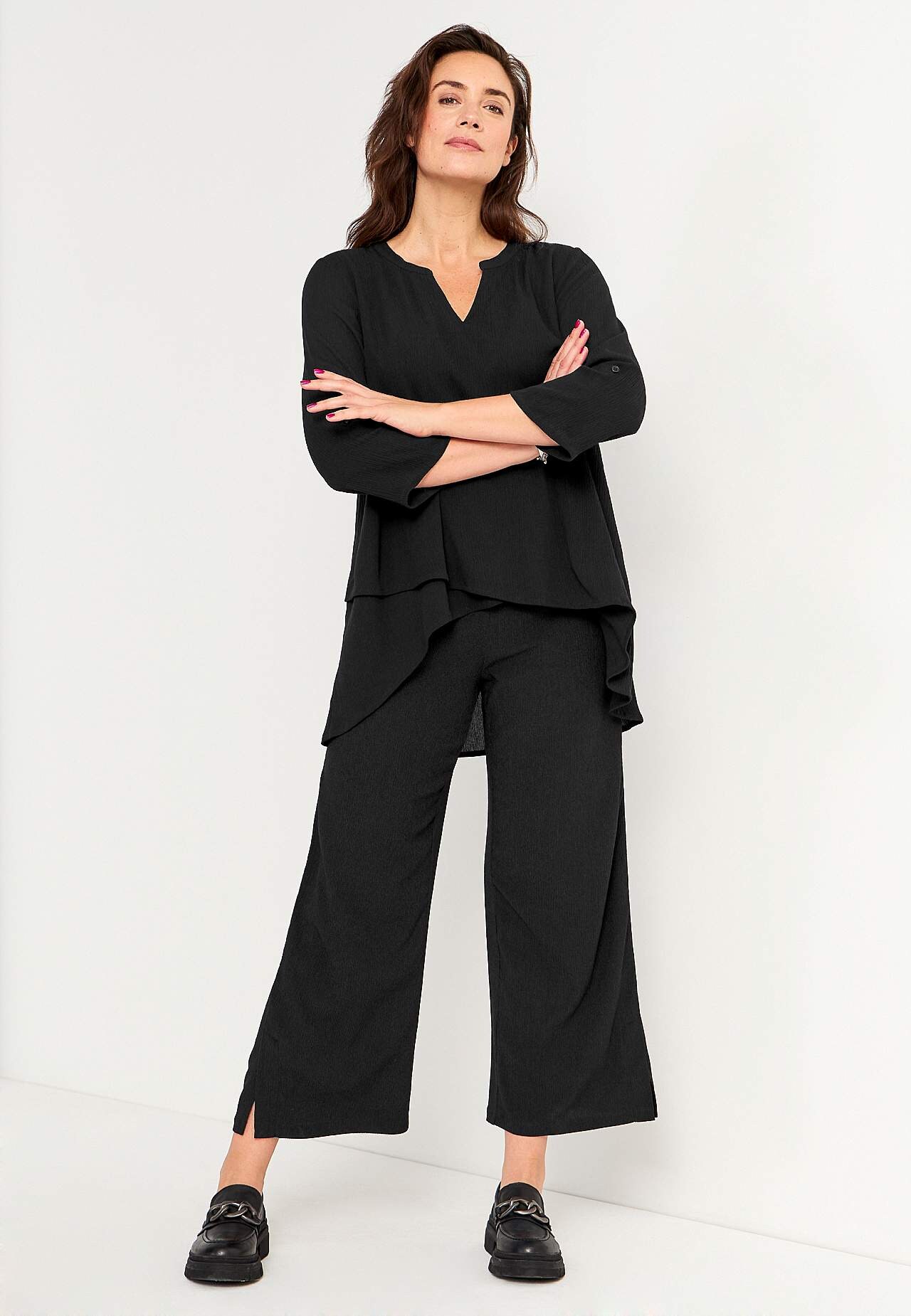 Jersey broek met structureel motief