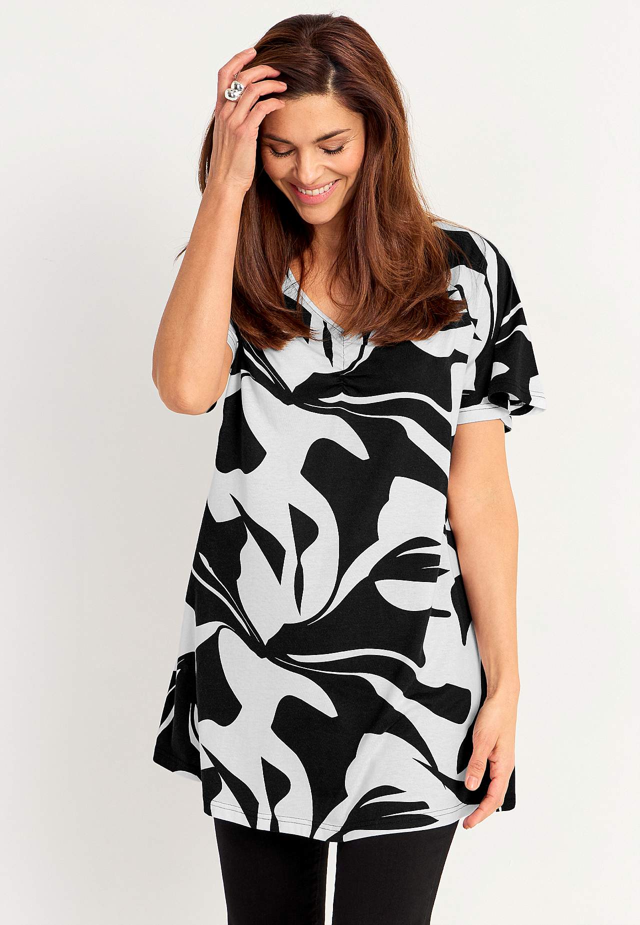 Jersey tuniek met korte mouwen