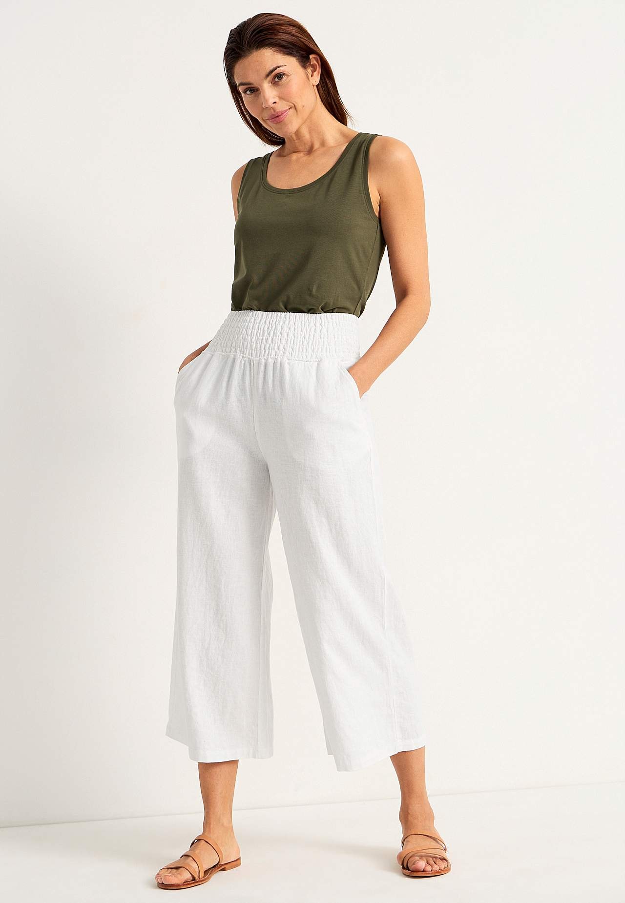 Culotte broek van linnen-mix Lisette