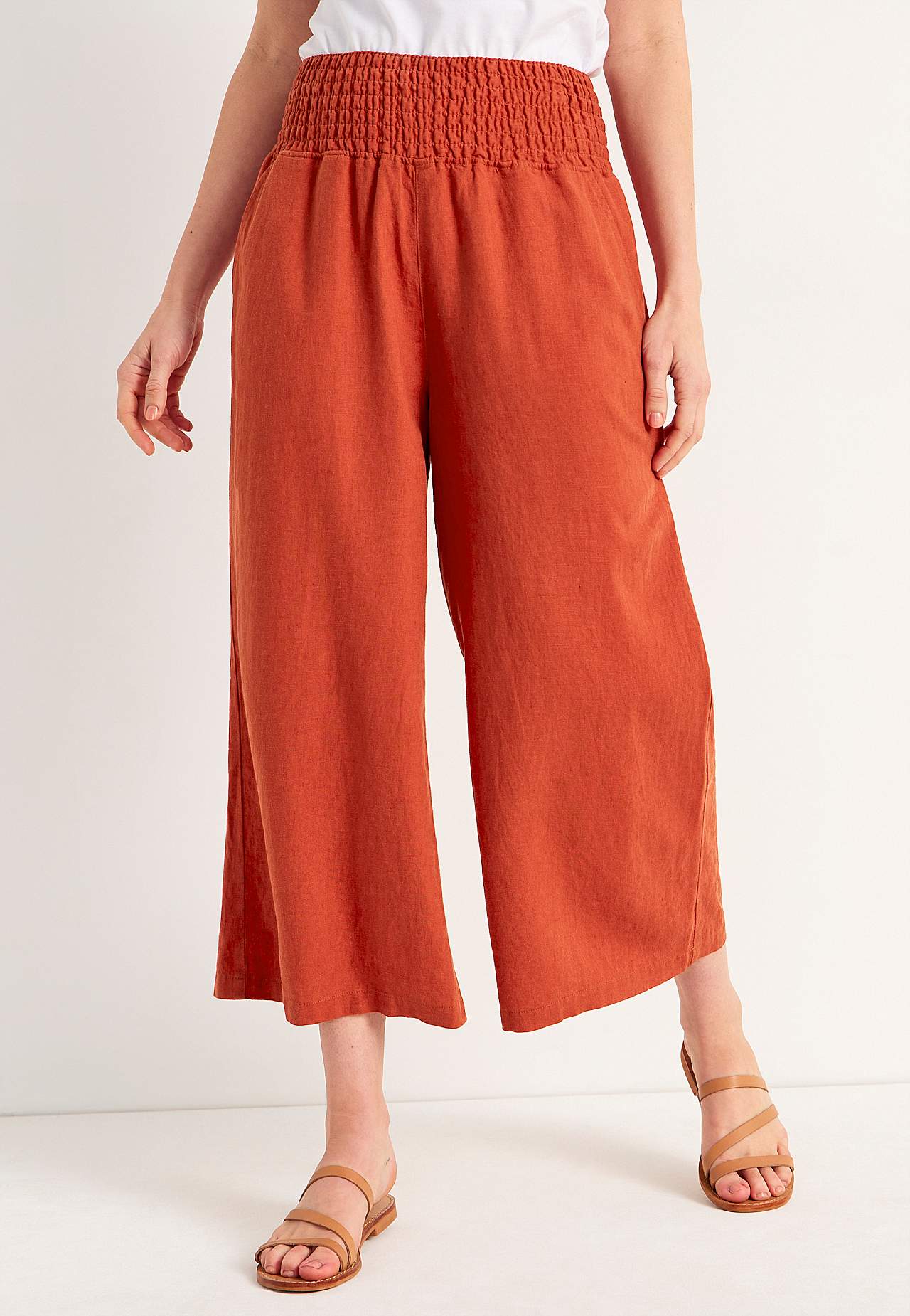 Culotte broek van linnen-mix