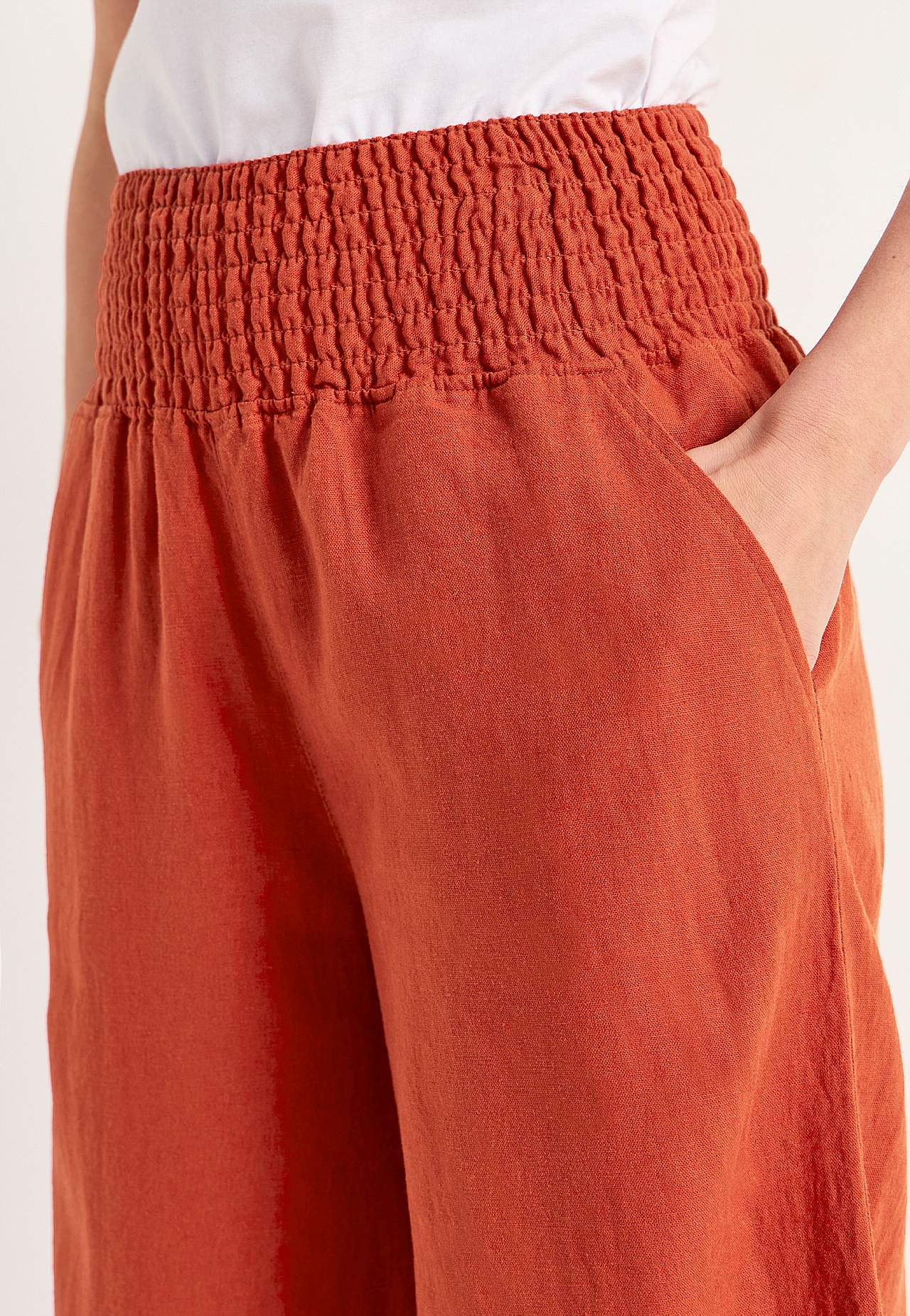 Culotte broek van linnen-mix