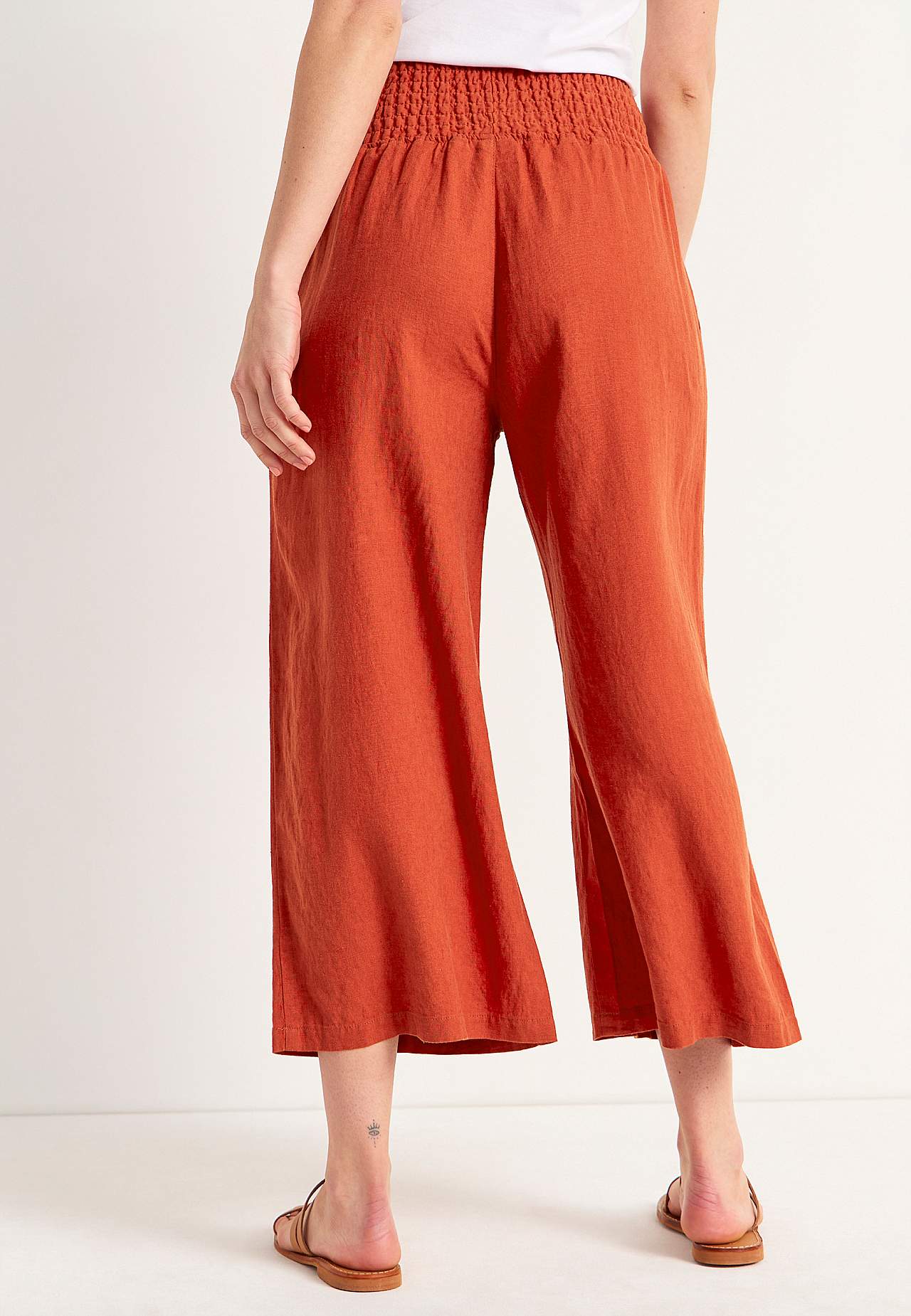 Culotte broek van linnen-mix