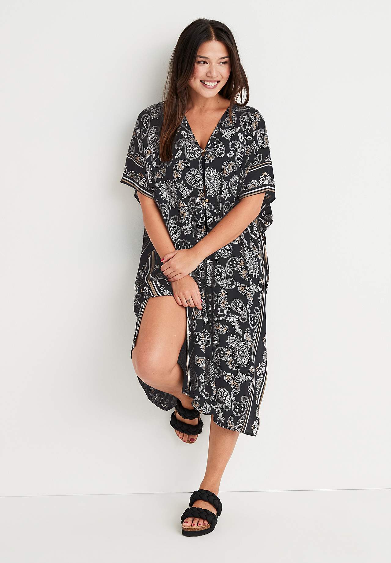 Strandkaftan met knoppen