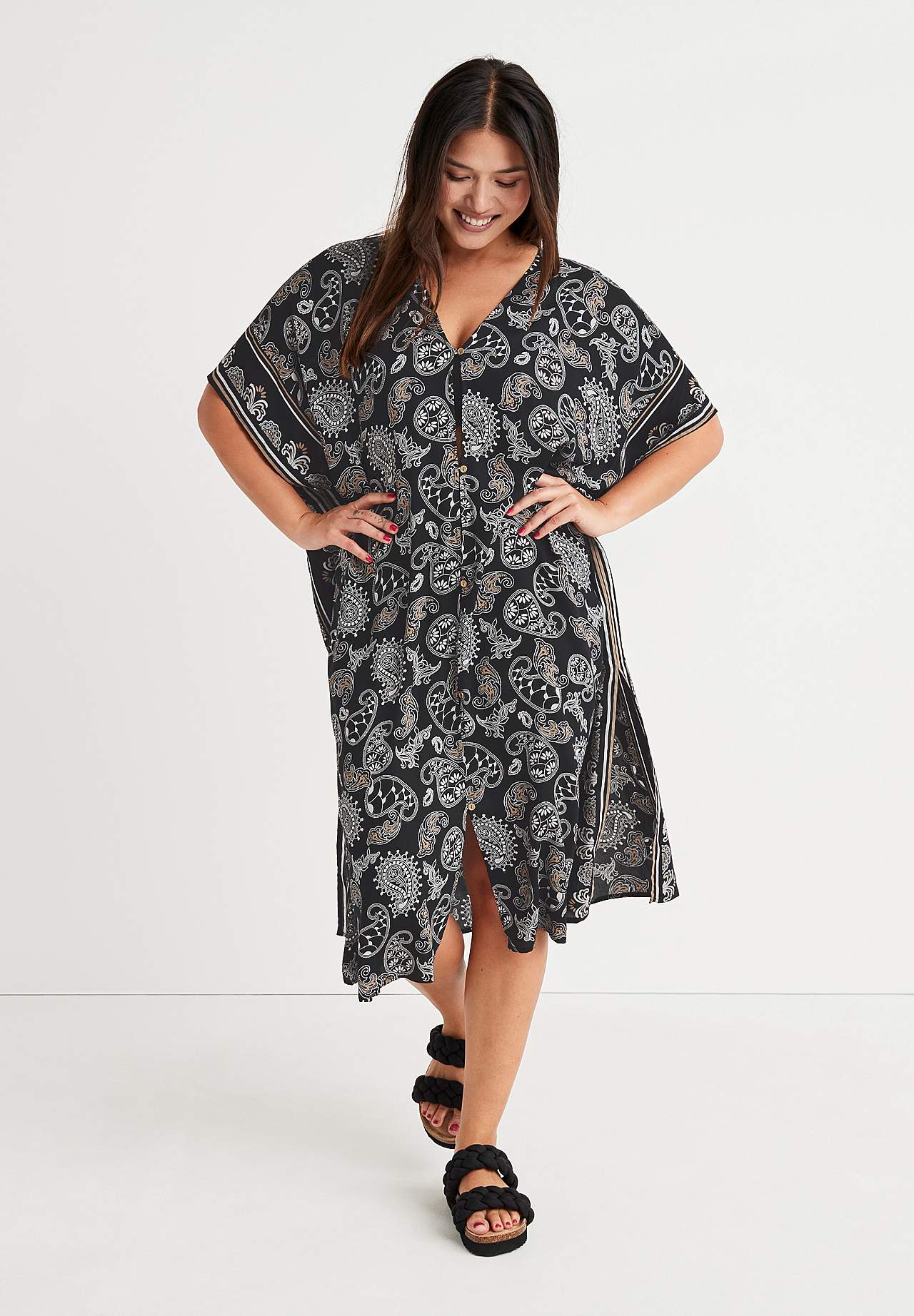 Strandkaftan met knoppen