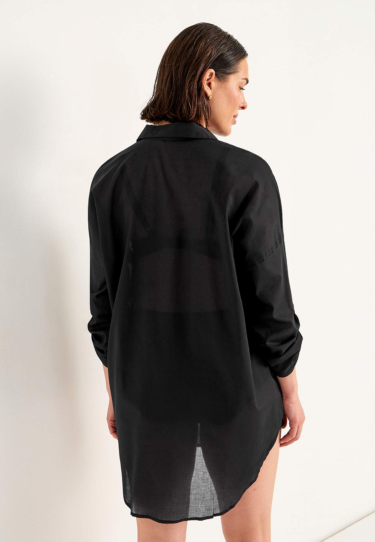 Strandshirt met opvouwbare mouwen