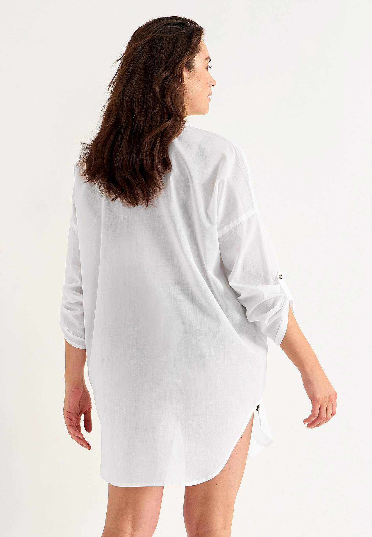 Strandshirt met opvouwbare mouwen