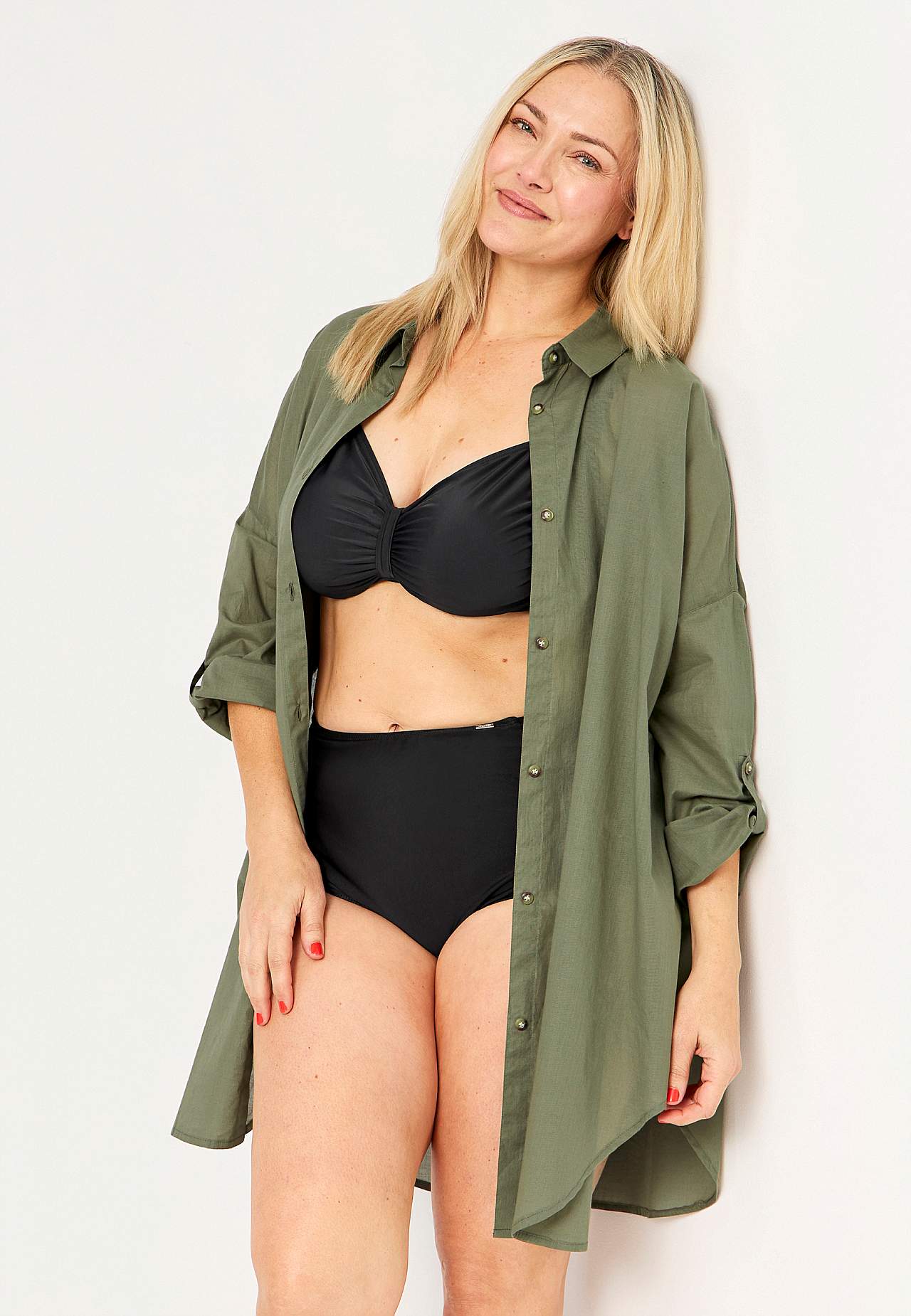 Strandshirt met opvouwbare mouwen