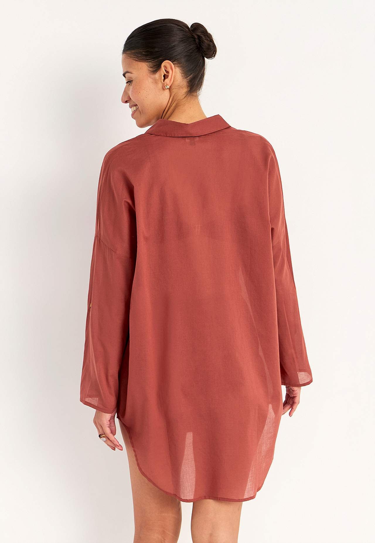 Strandshirt met opvouwbare mouwen