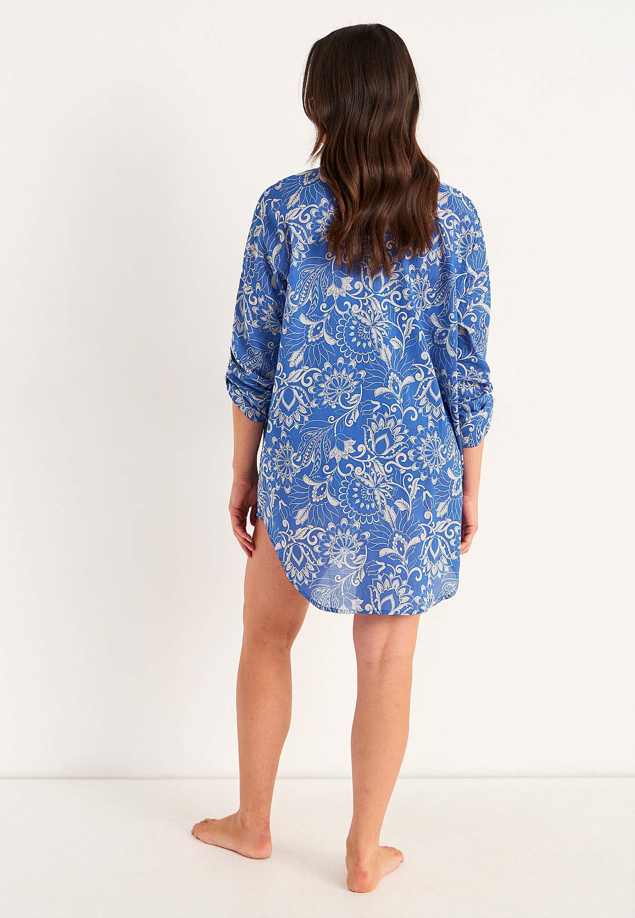 Strandshirt met opvouwbare mouwen