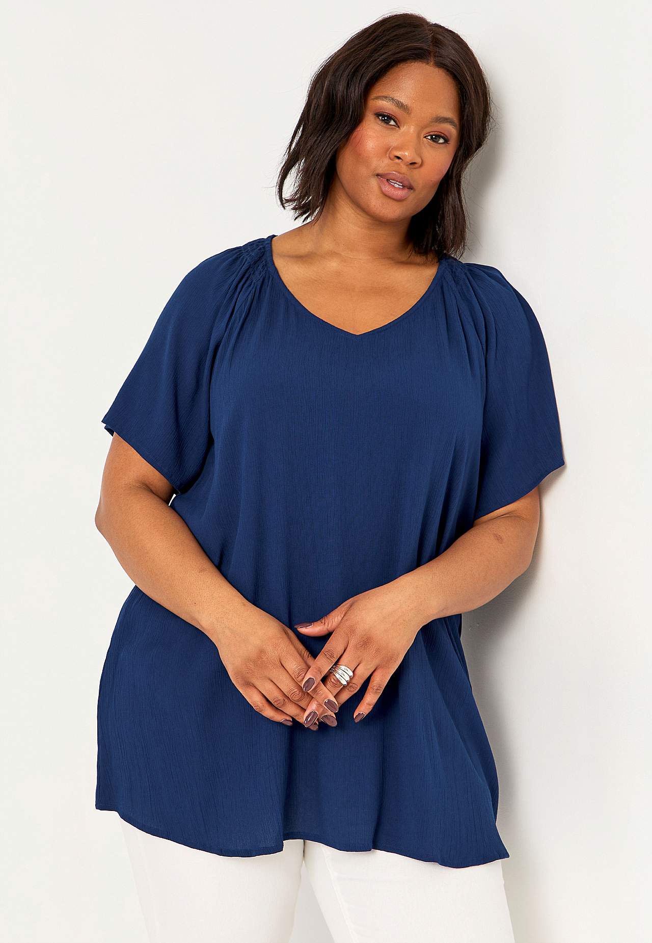 Tuniek van viscose-crêpe