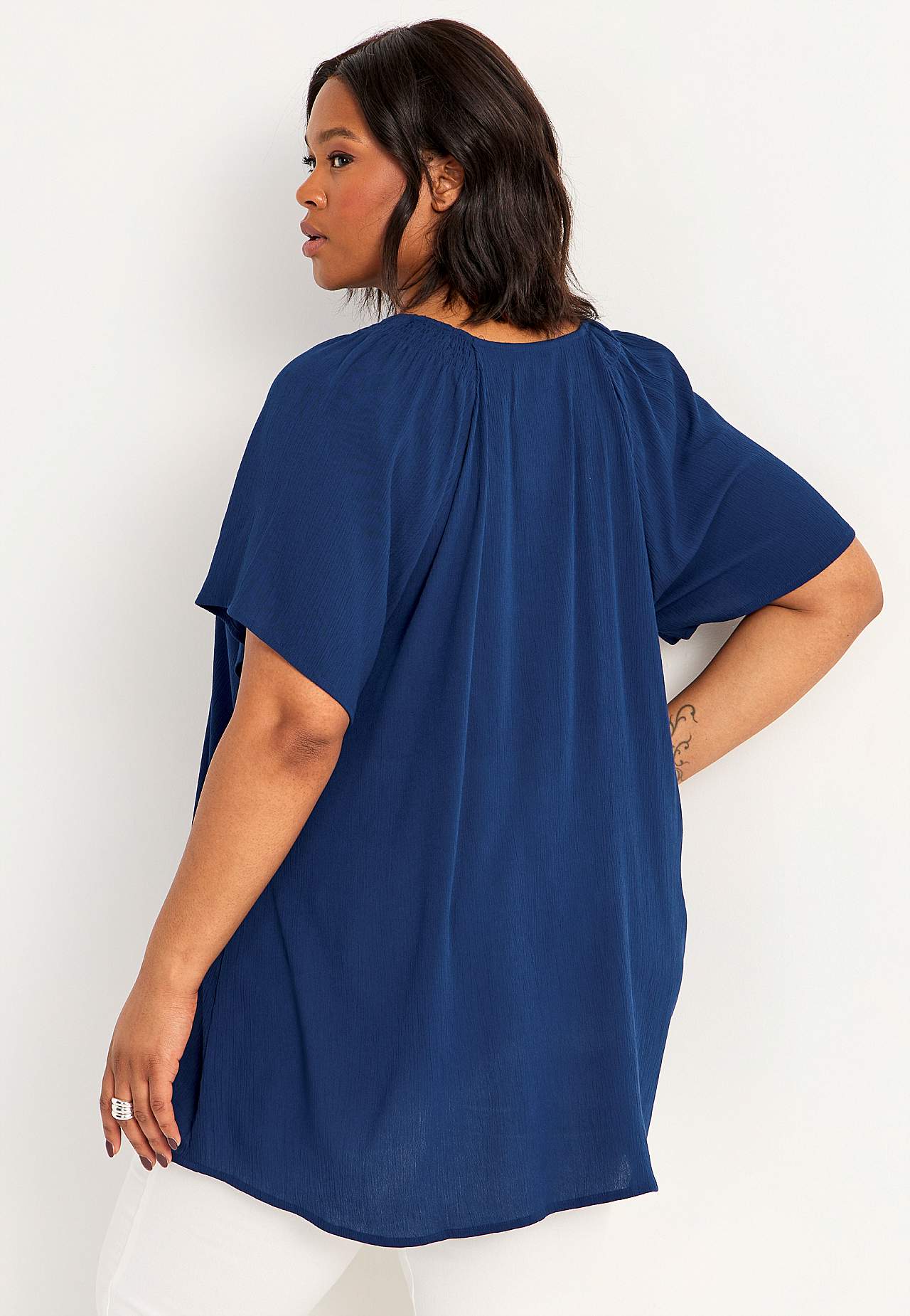 Tuniek van viscose-crêpe