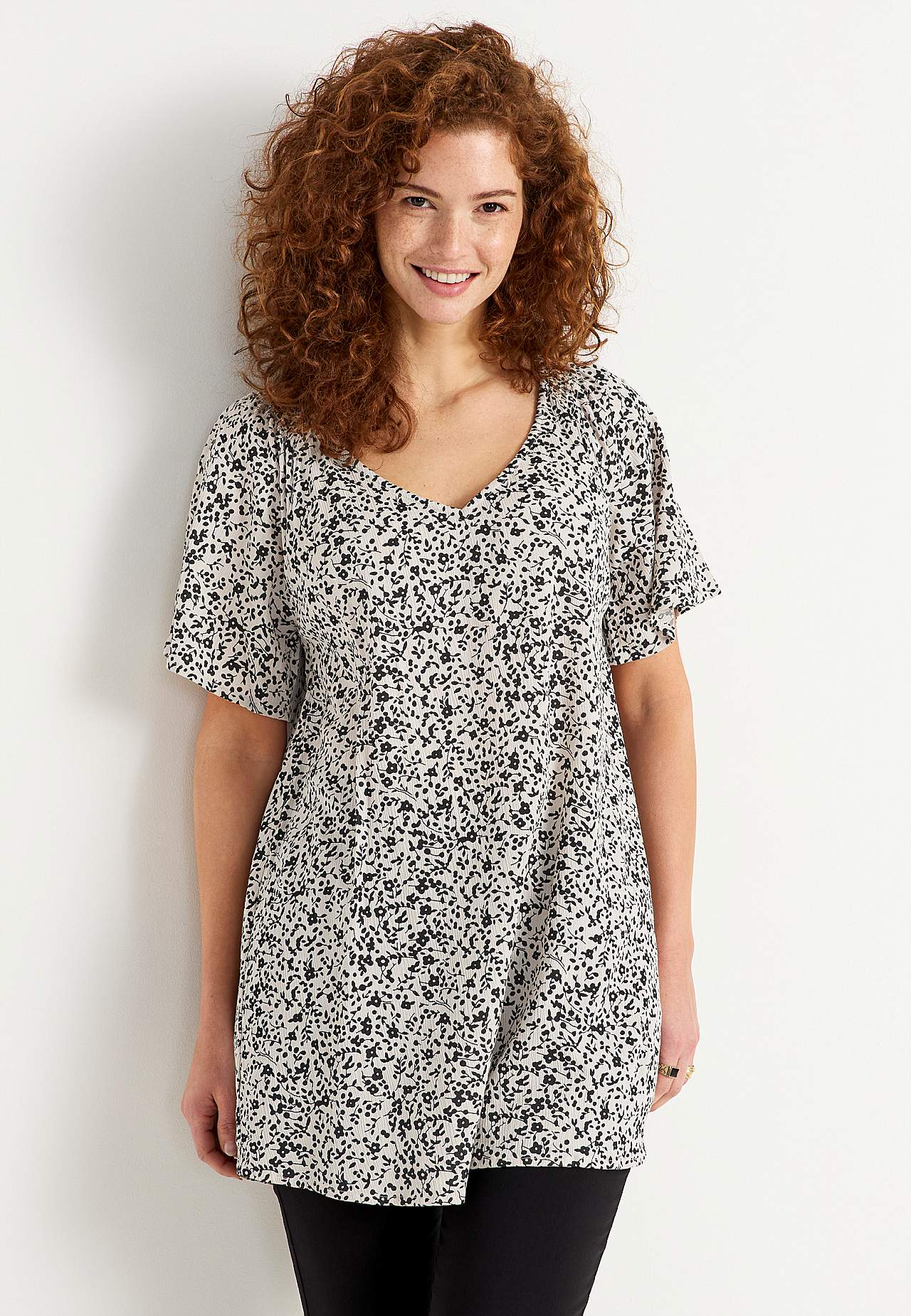 Tuniek van viscose-crêpe