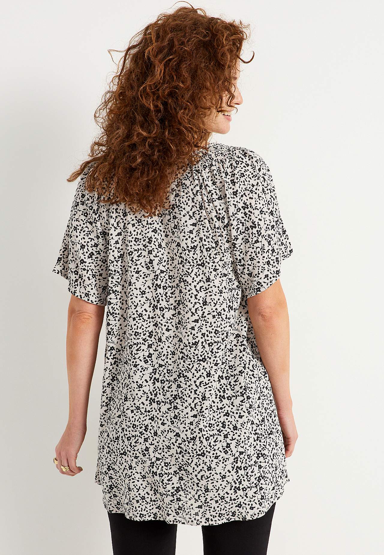 Tuniek van viscose-crêpe