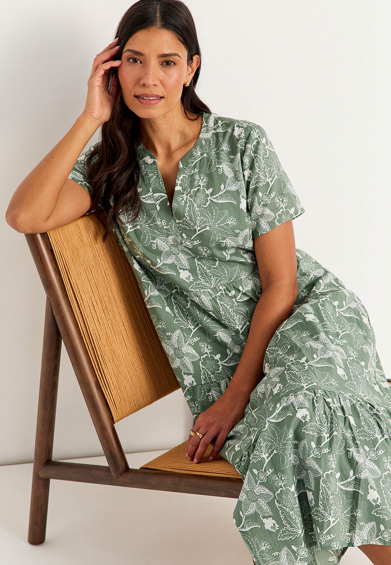 Katoenen jurk met volant