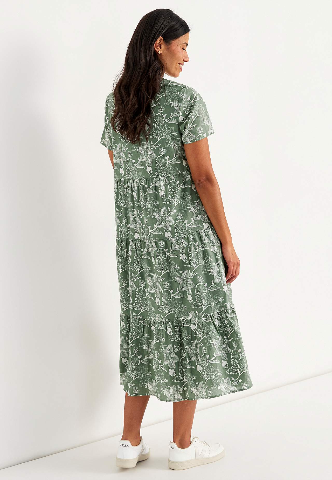 Katoenen jurk met volant