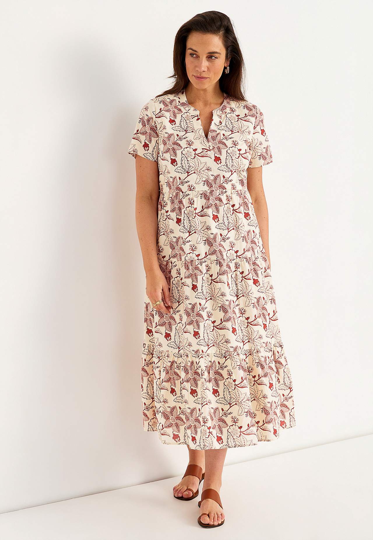 Katoenen jurk met volant