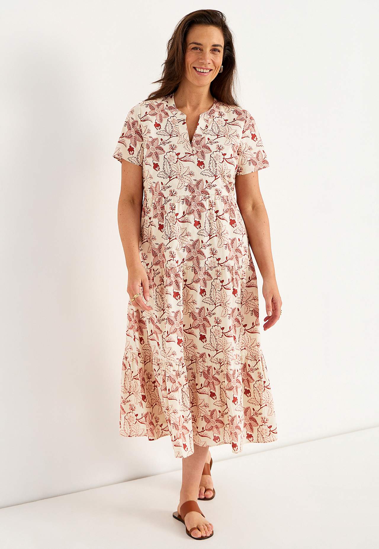 Katoenen jurk met volant