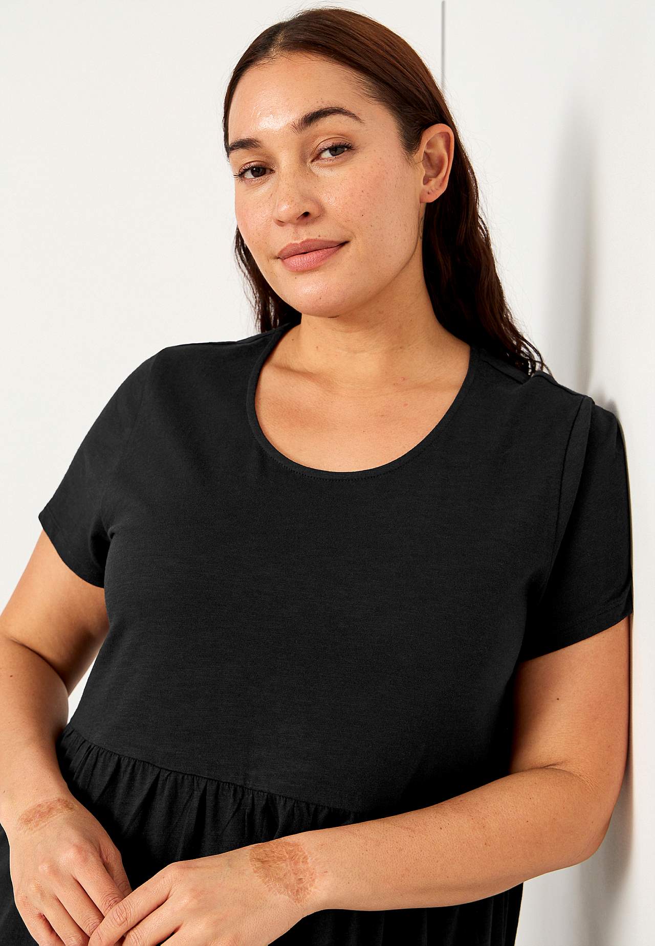 Jerseyjurk met ruche Viola