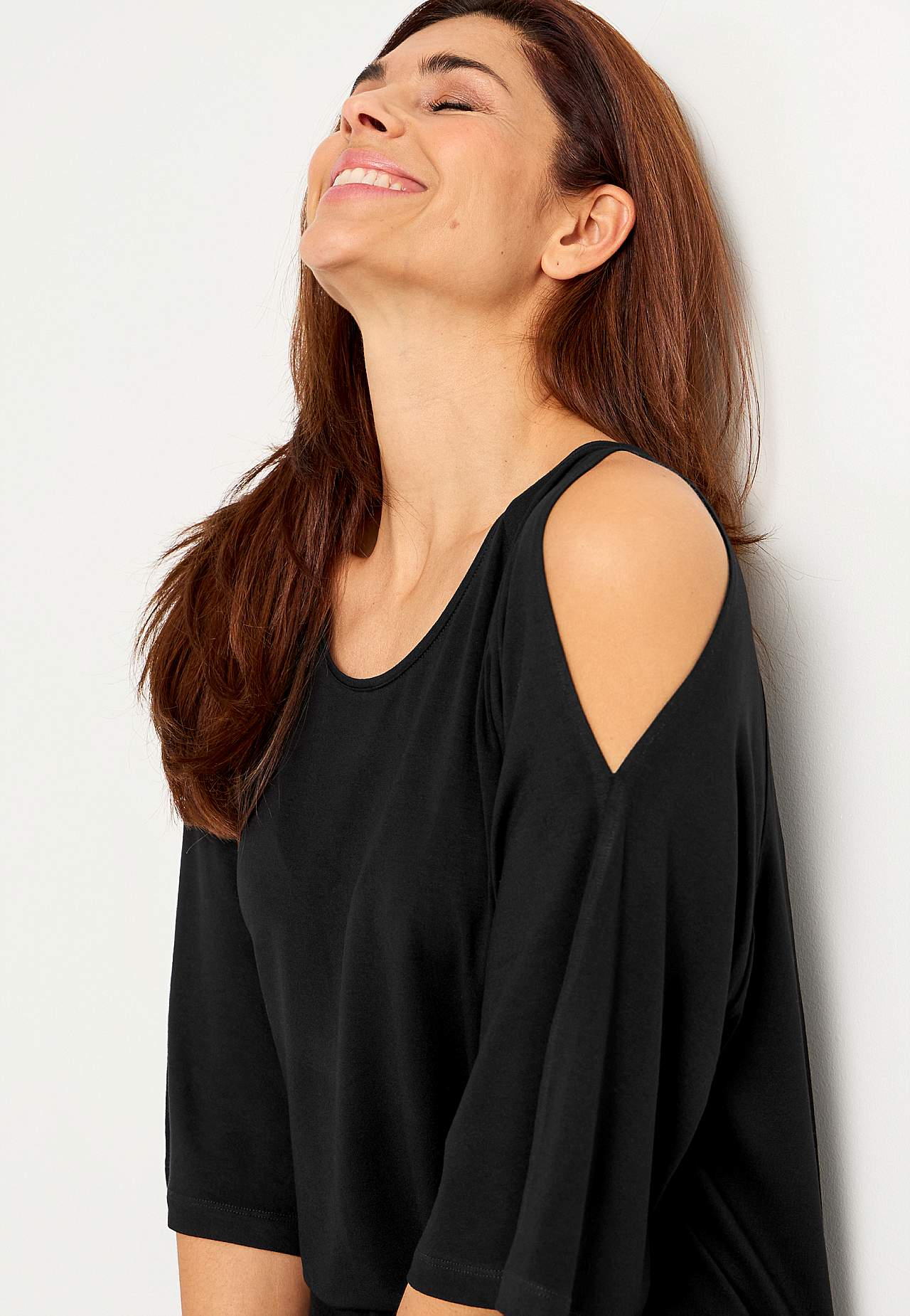 Jersey tuniek met onbedekte schouders