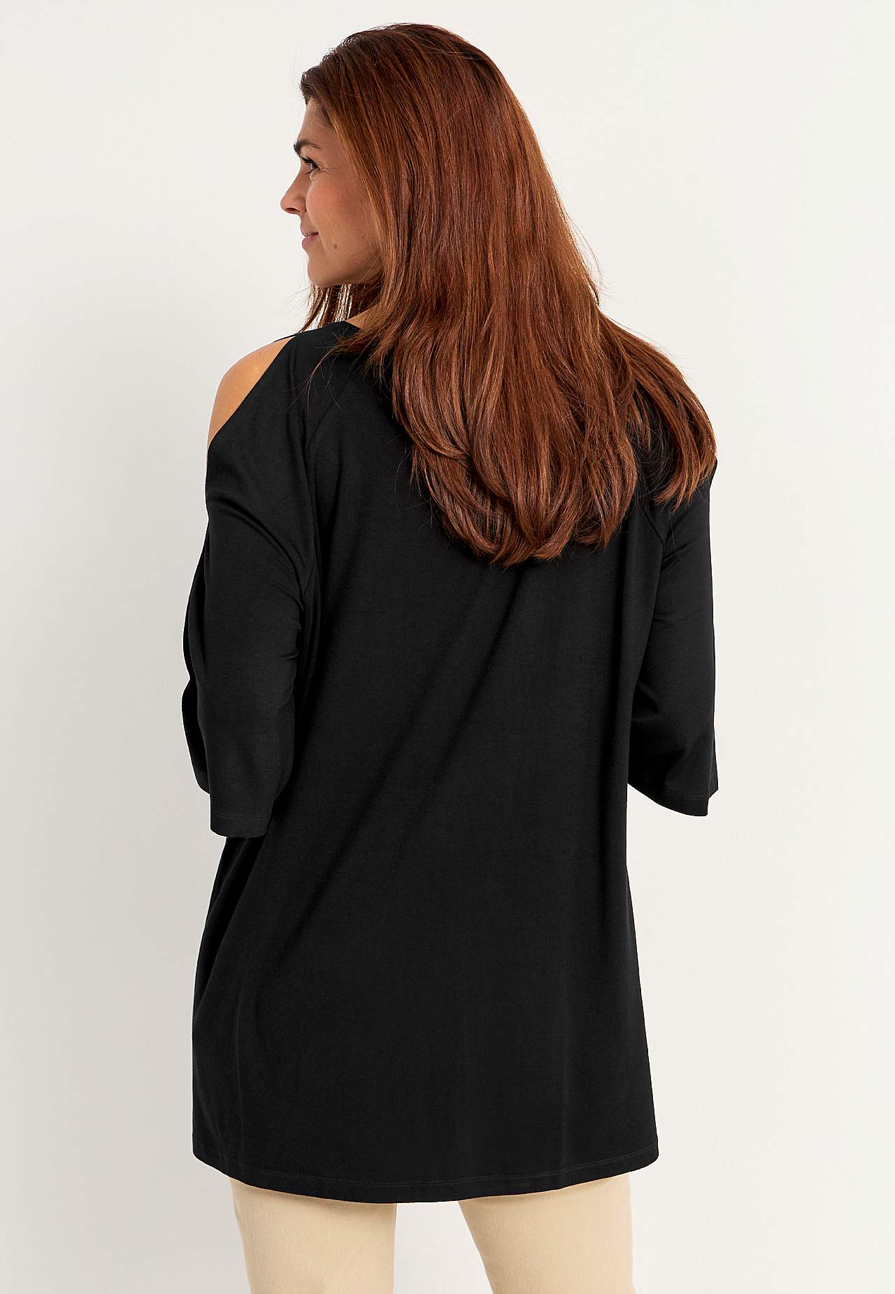 Jersey tuniek met onbedekte schouders