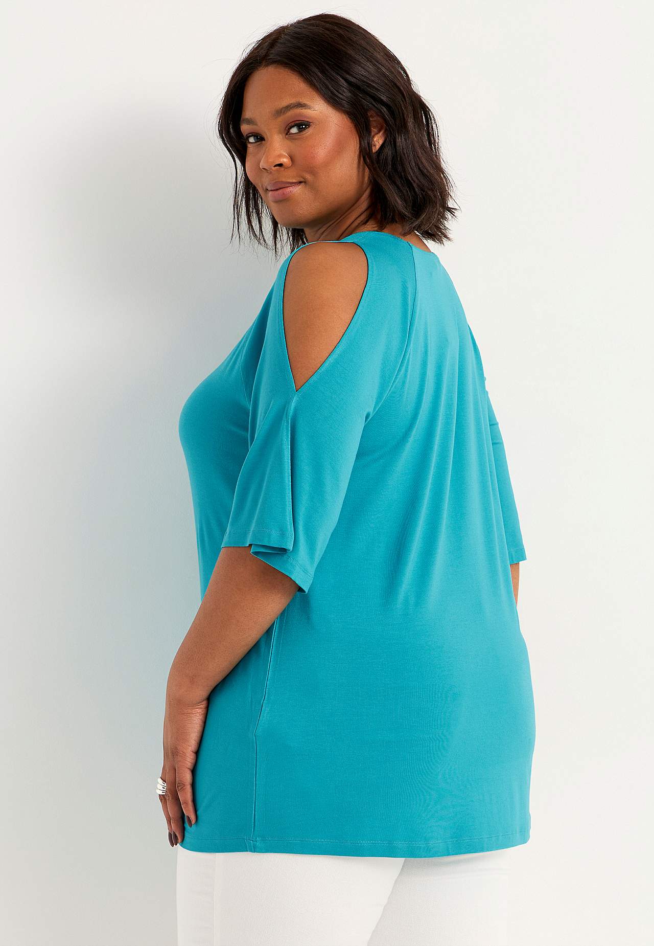 Jersey tuniek met onbedekte schouders