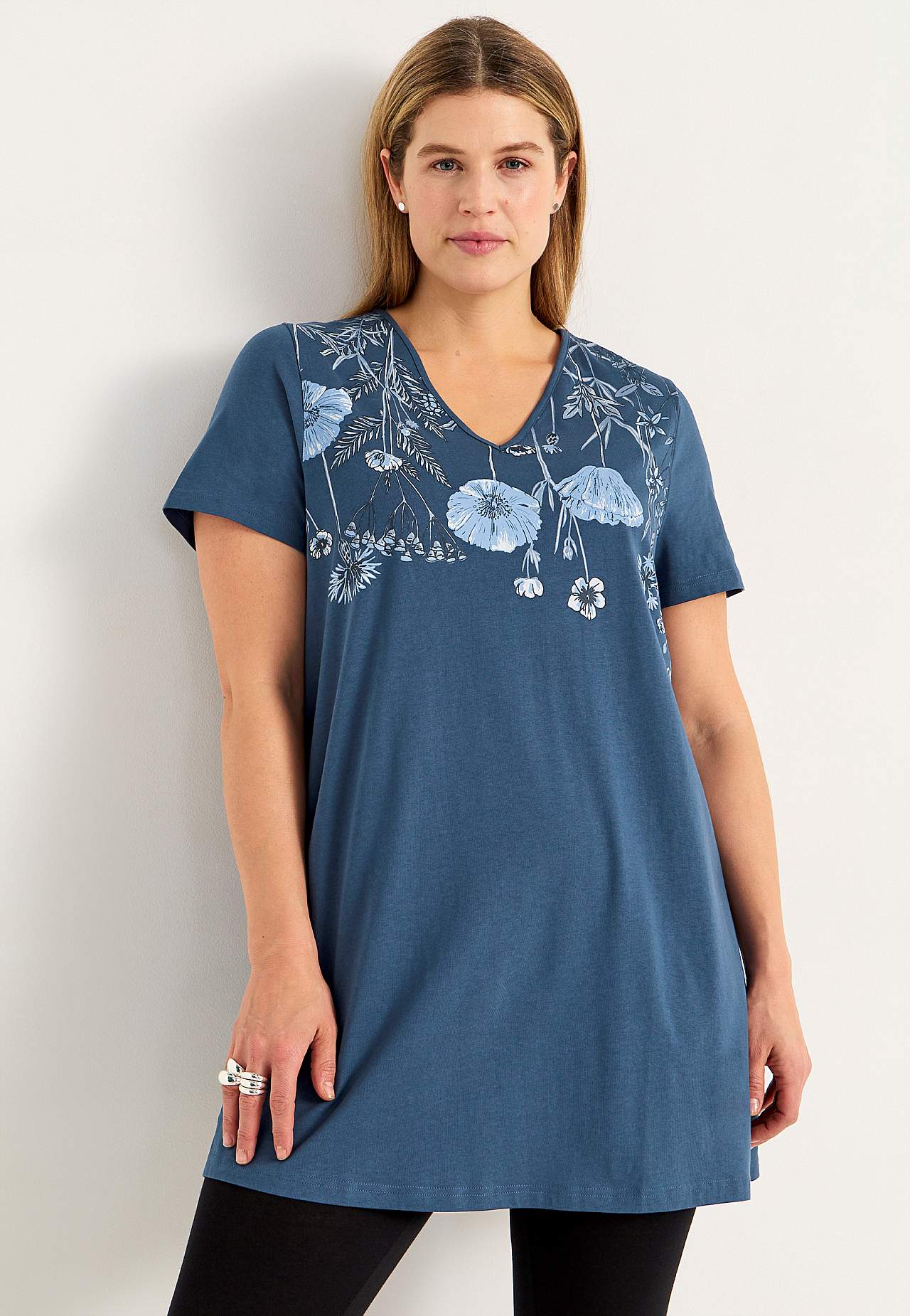 Patroonvormige jersey tunieken Barbro Set van 2