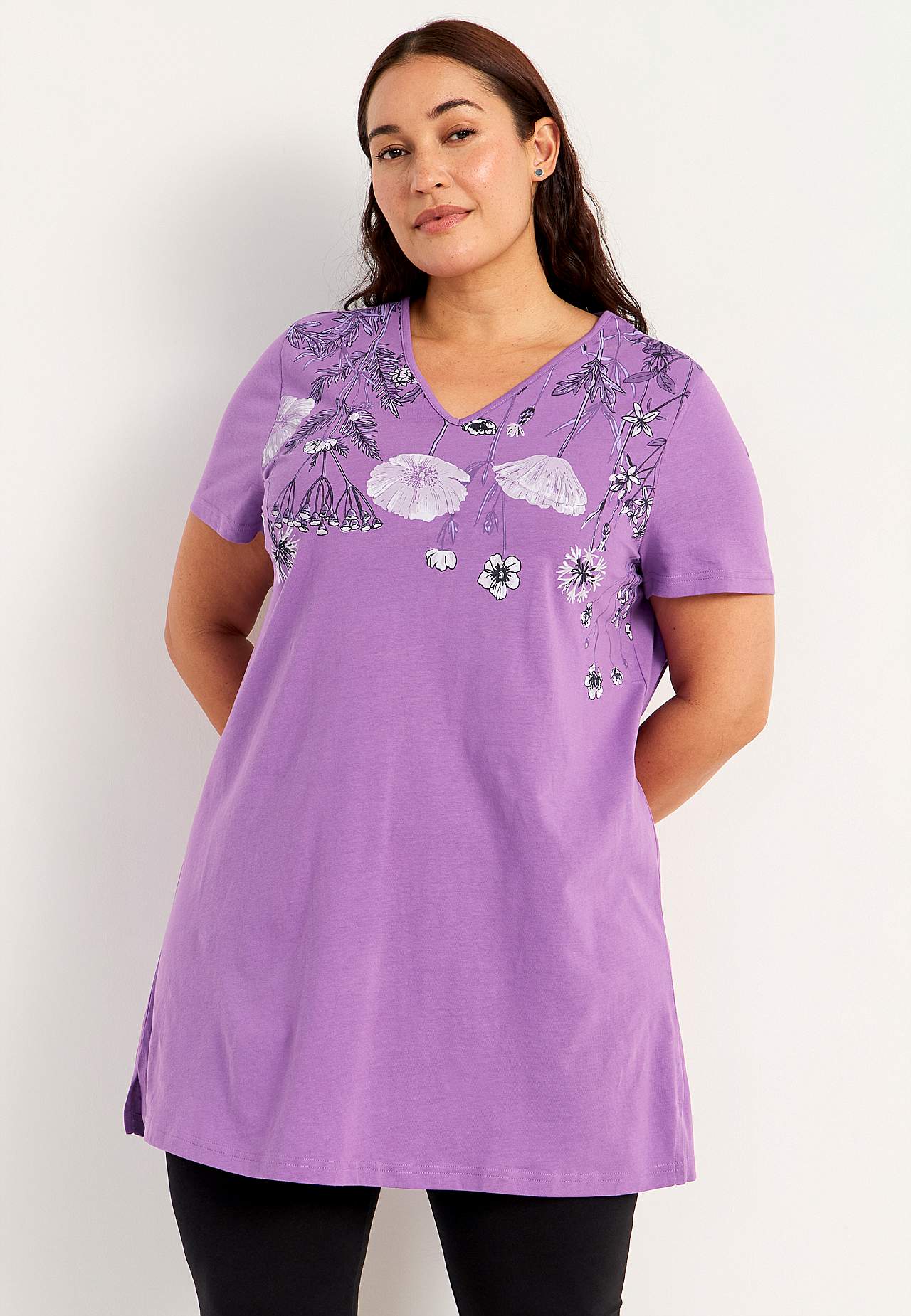 Patroonvormige jersey tunieken Barbro Set van 2