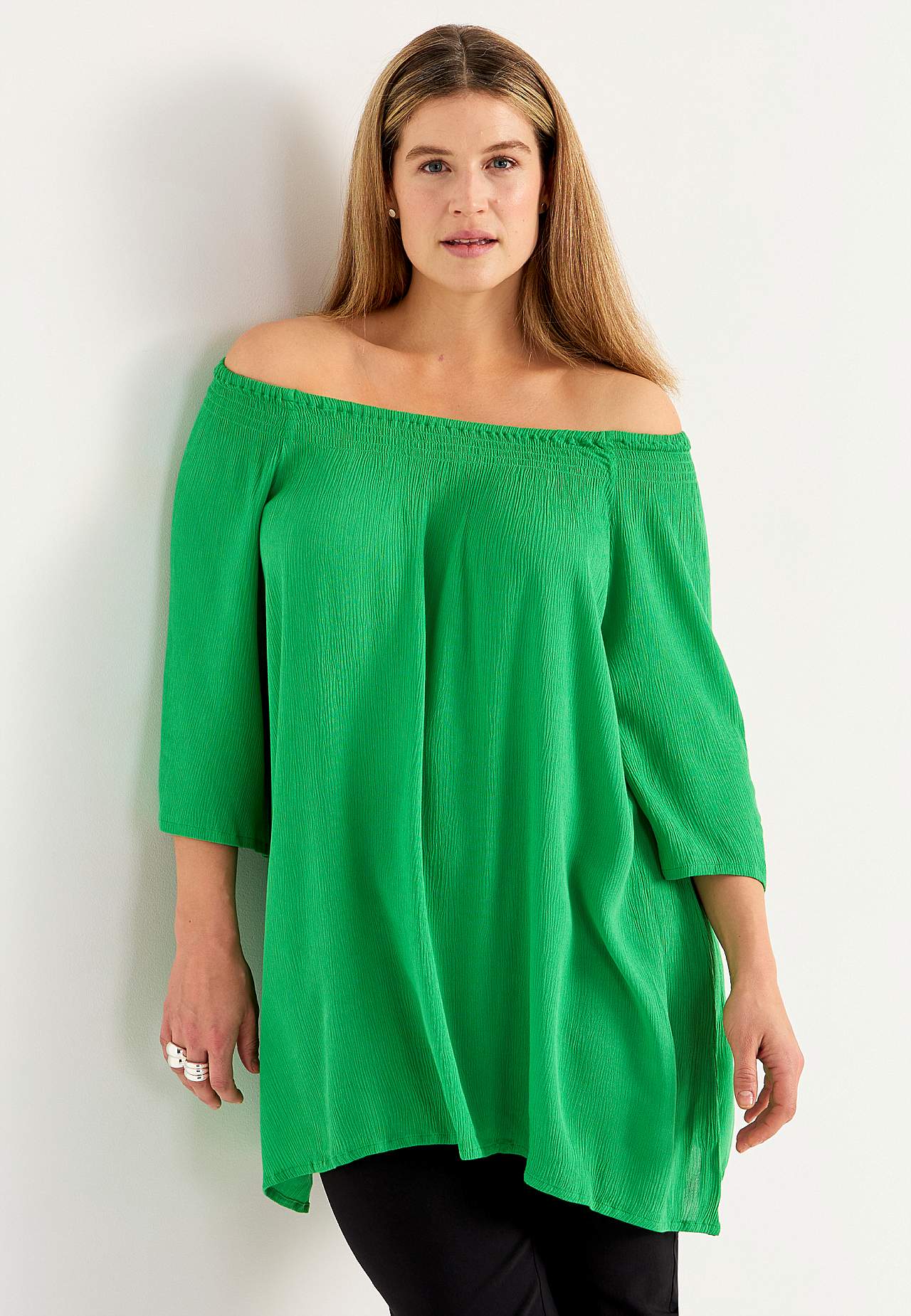 Tuniek van viscose-crêpe