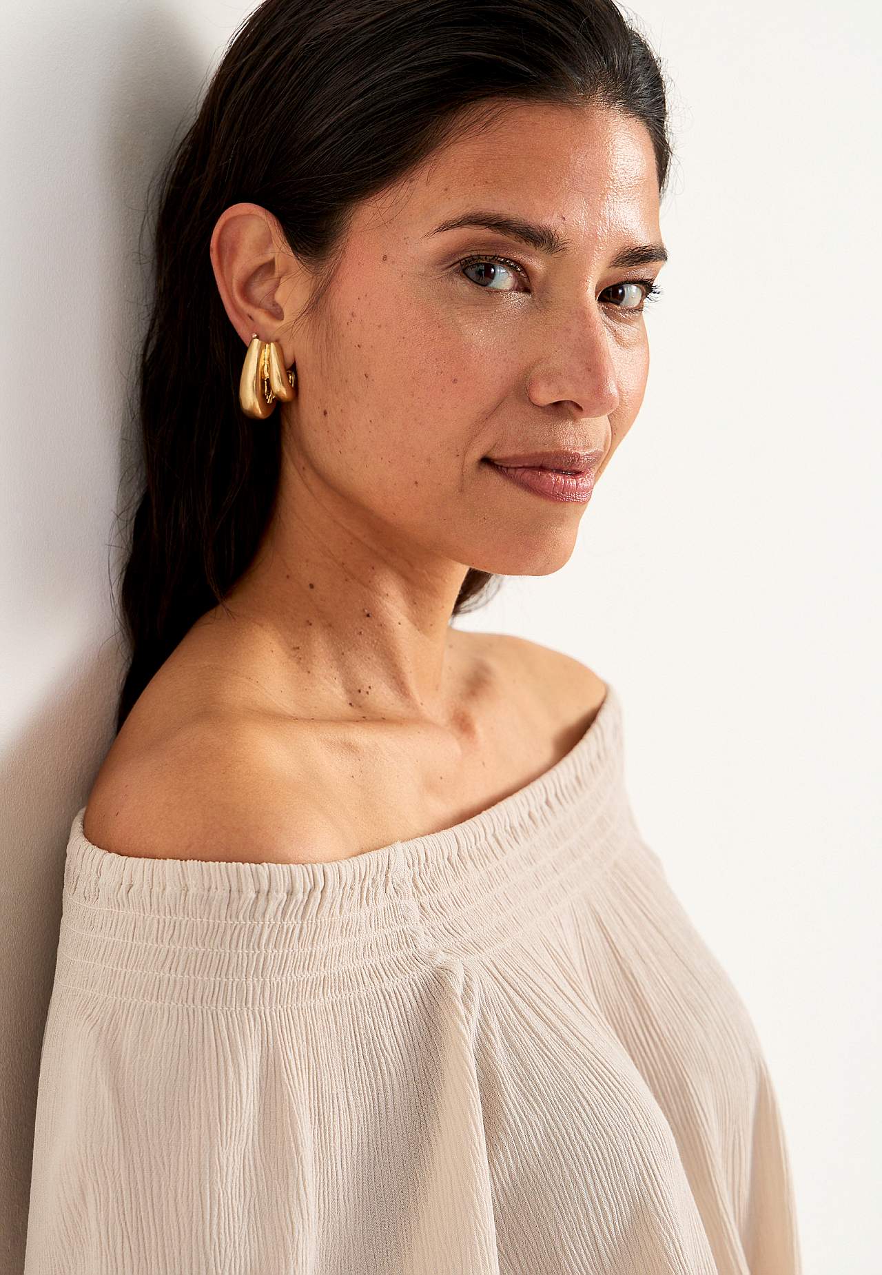 Tuniek van viscose-crêpe