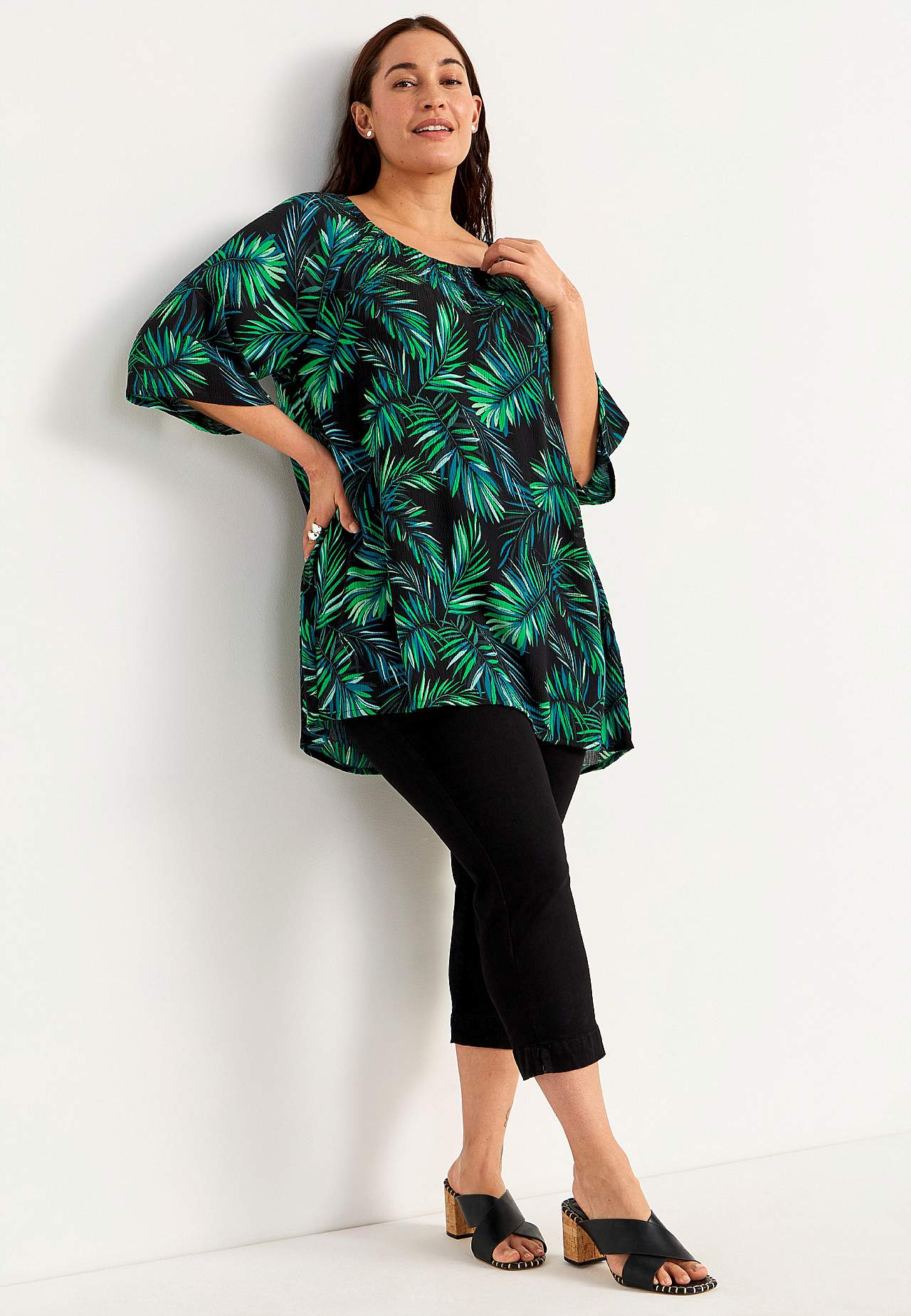 Tuniek van viscose-crêpe
