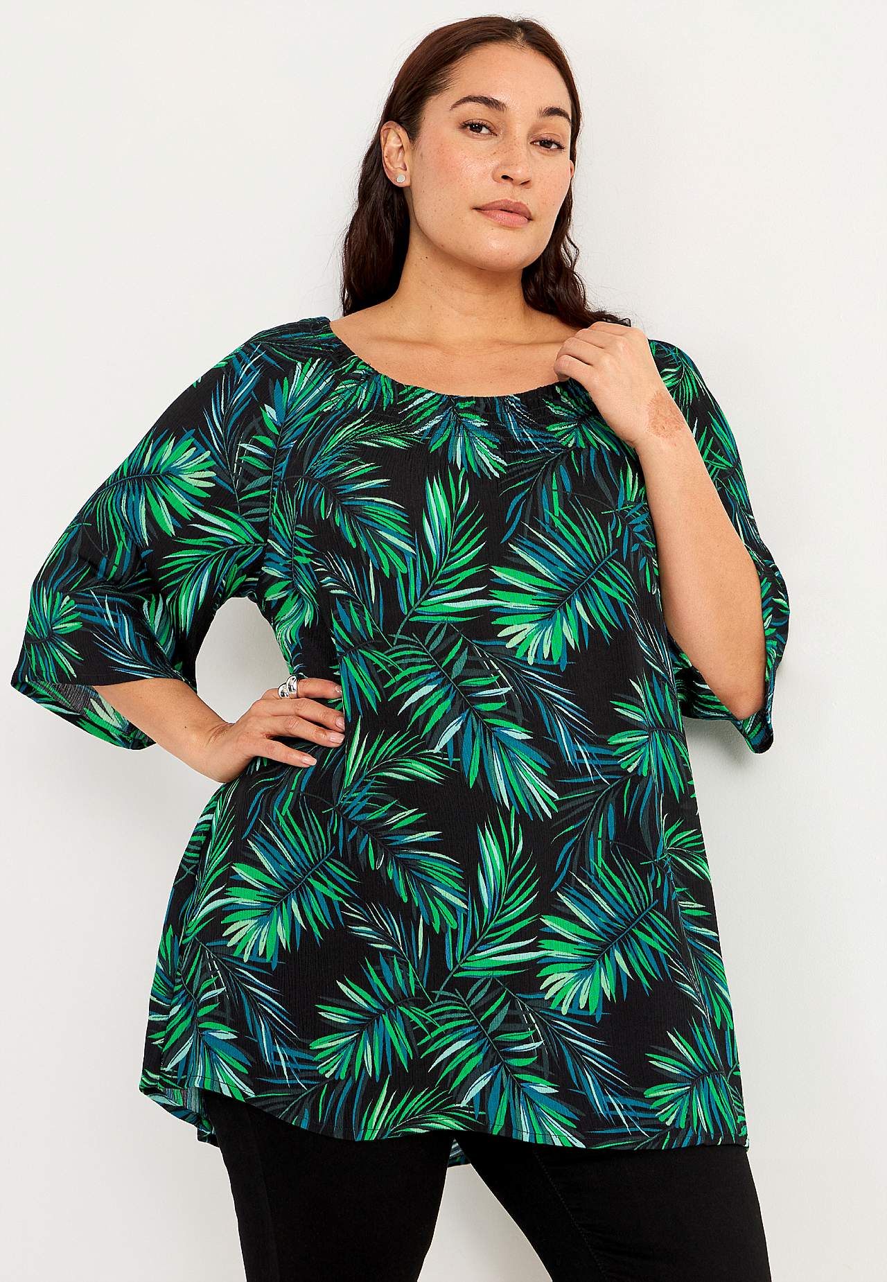 Tuniek van viscose-crêpe