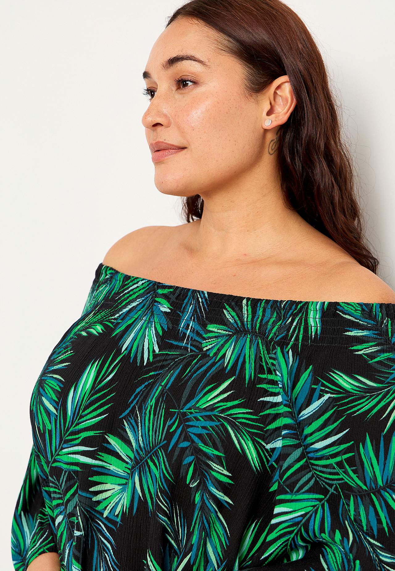 Tuniek van viscose-crêpe