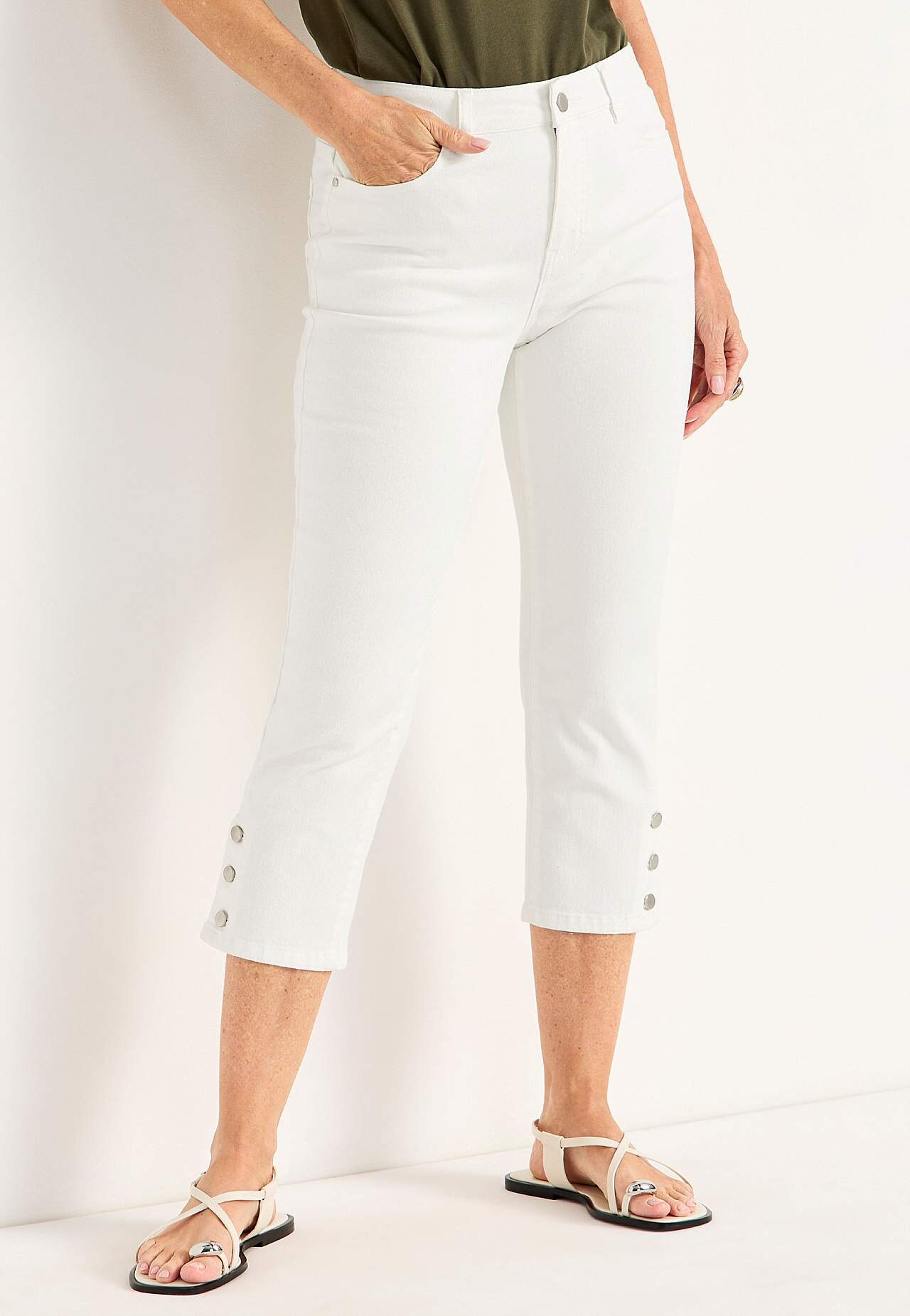 Cropped jeans met vijf zakken ontwerp