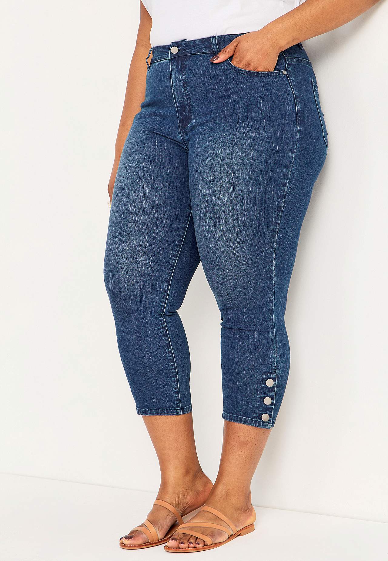 Cropped jeans met vijf zakken ontwerp
